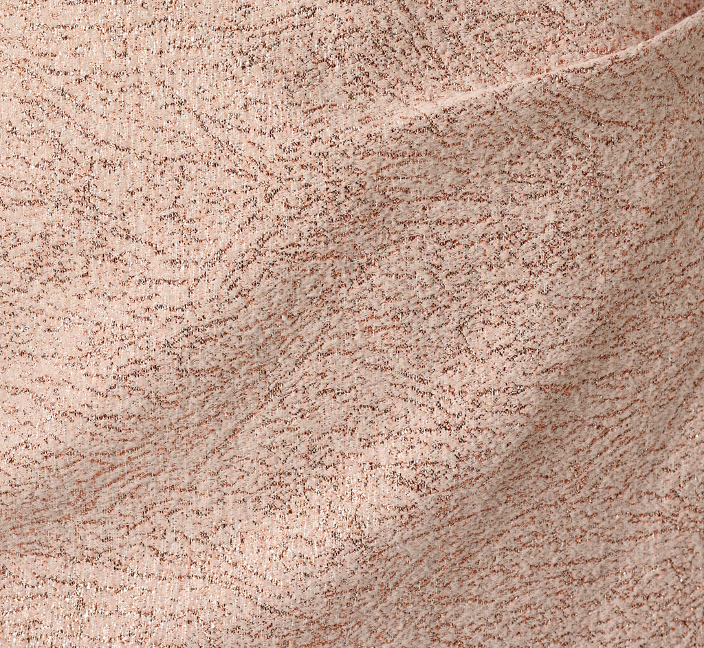 Off Shoulder Draped Stretch Jacquard Gown In Blush