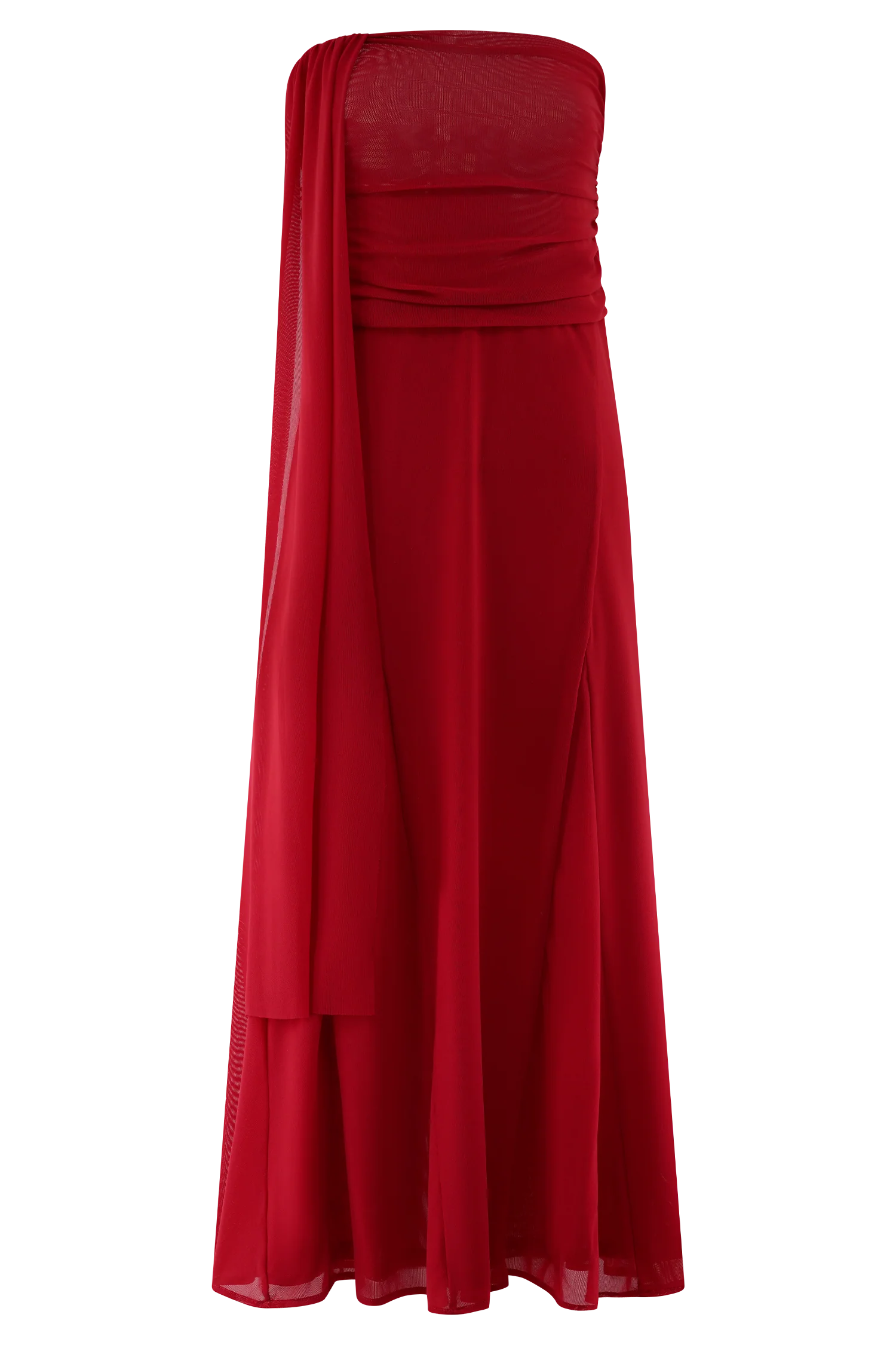 Arna Mesh Maxi Skirt - Ruby