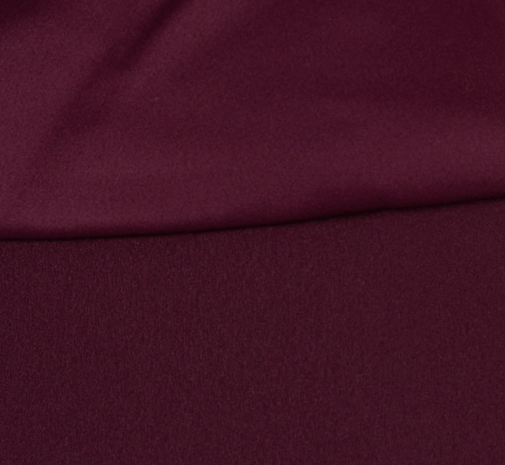 One-Shoulder Long Satin Crepe Mermaid Gown In Bordeaux Glow
