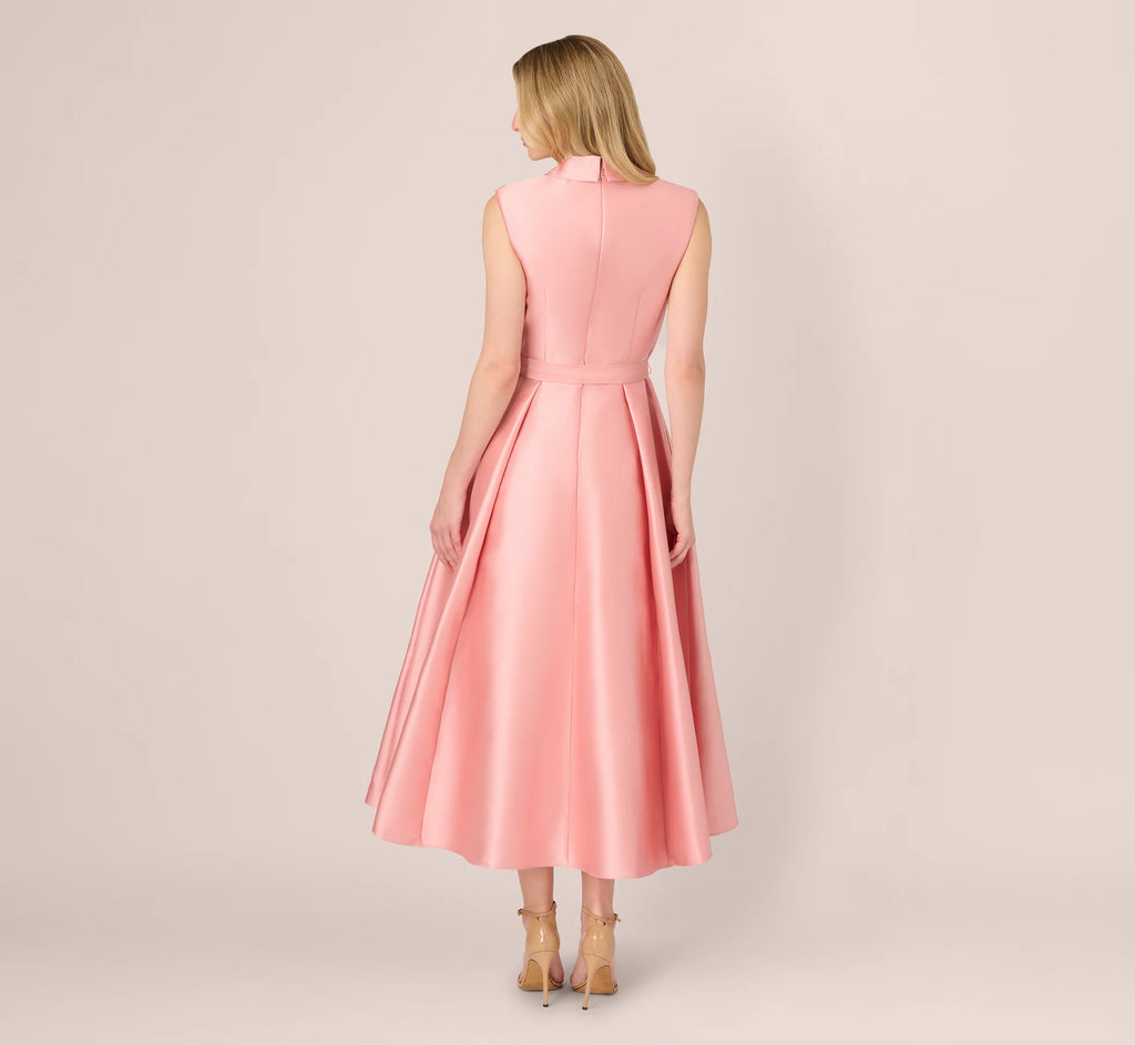 Sleeveless Mikado Suit Dress In Apricot Ice
