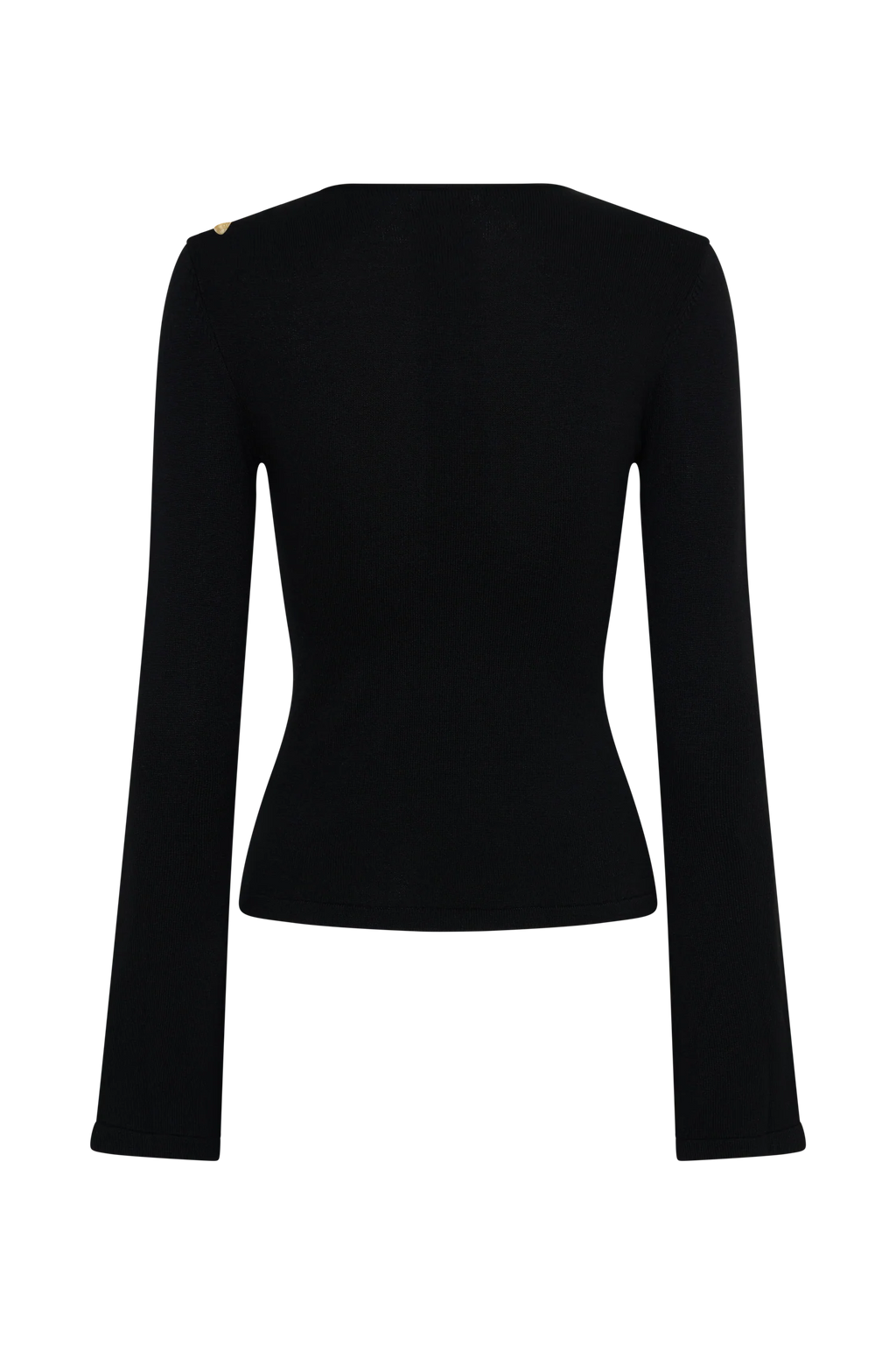 Ricky Knit Long Sleeve Longline Top - Black