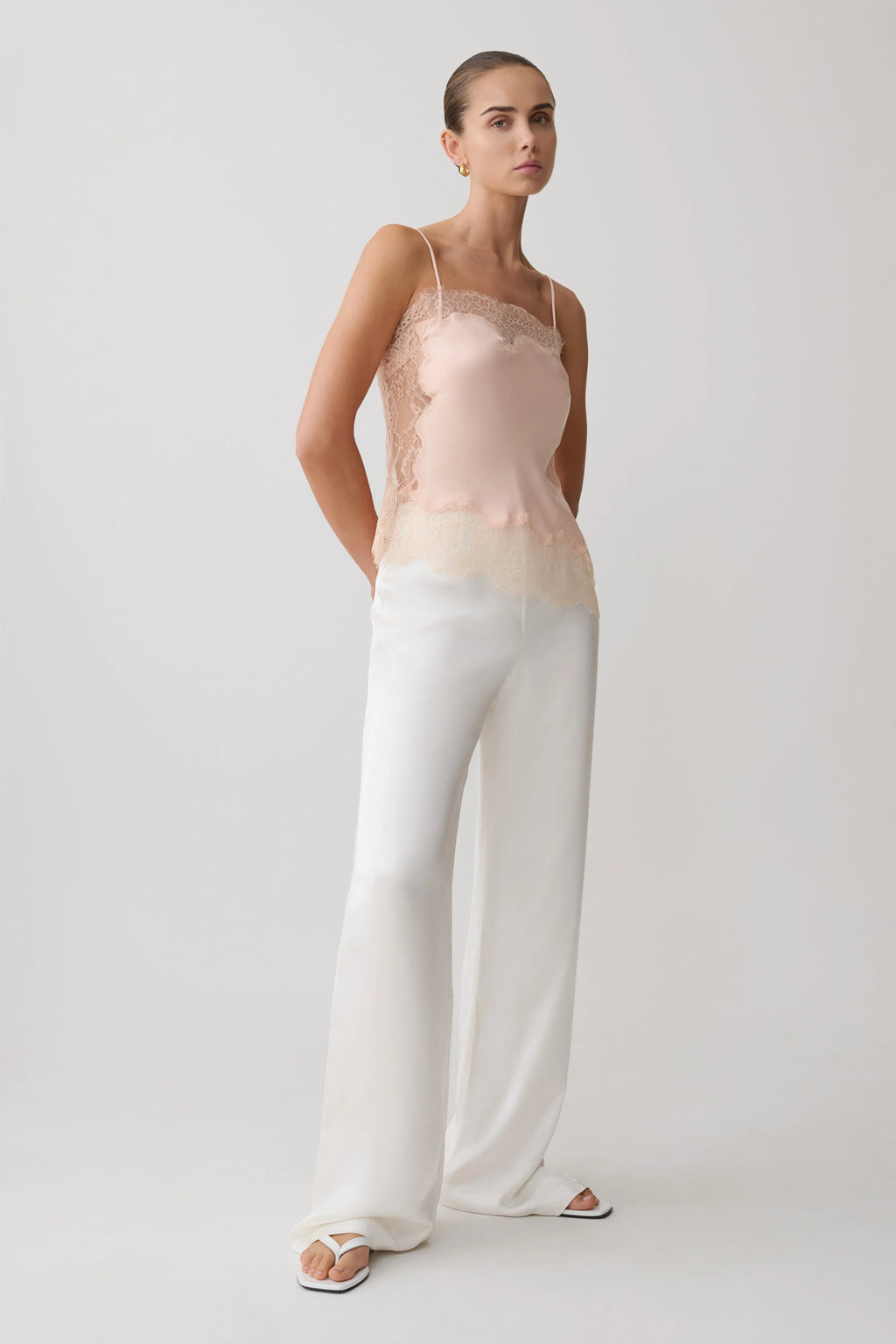 Miriam Satin & Lace Camisole - Peach