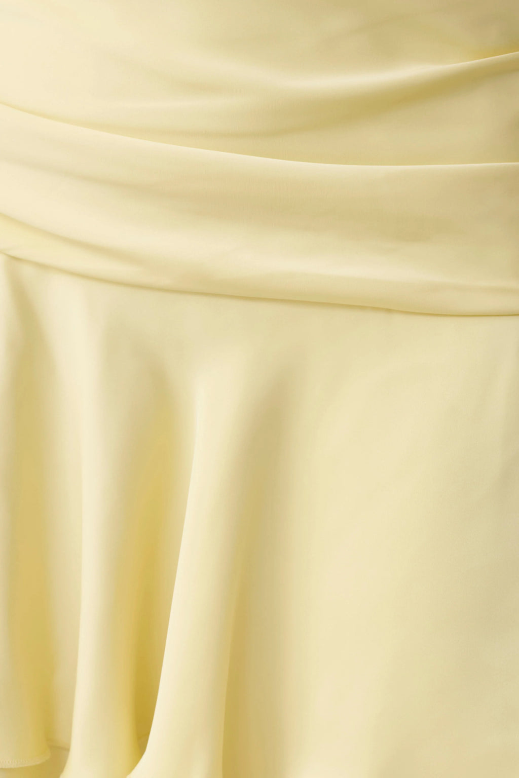 Poppy Satin Halter Mini Dress - Lemon