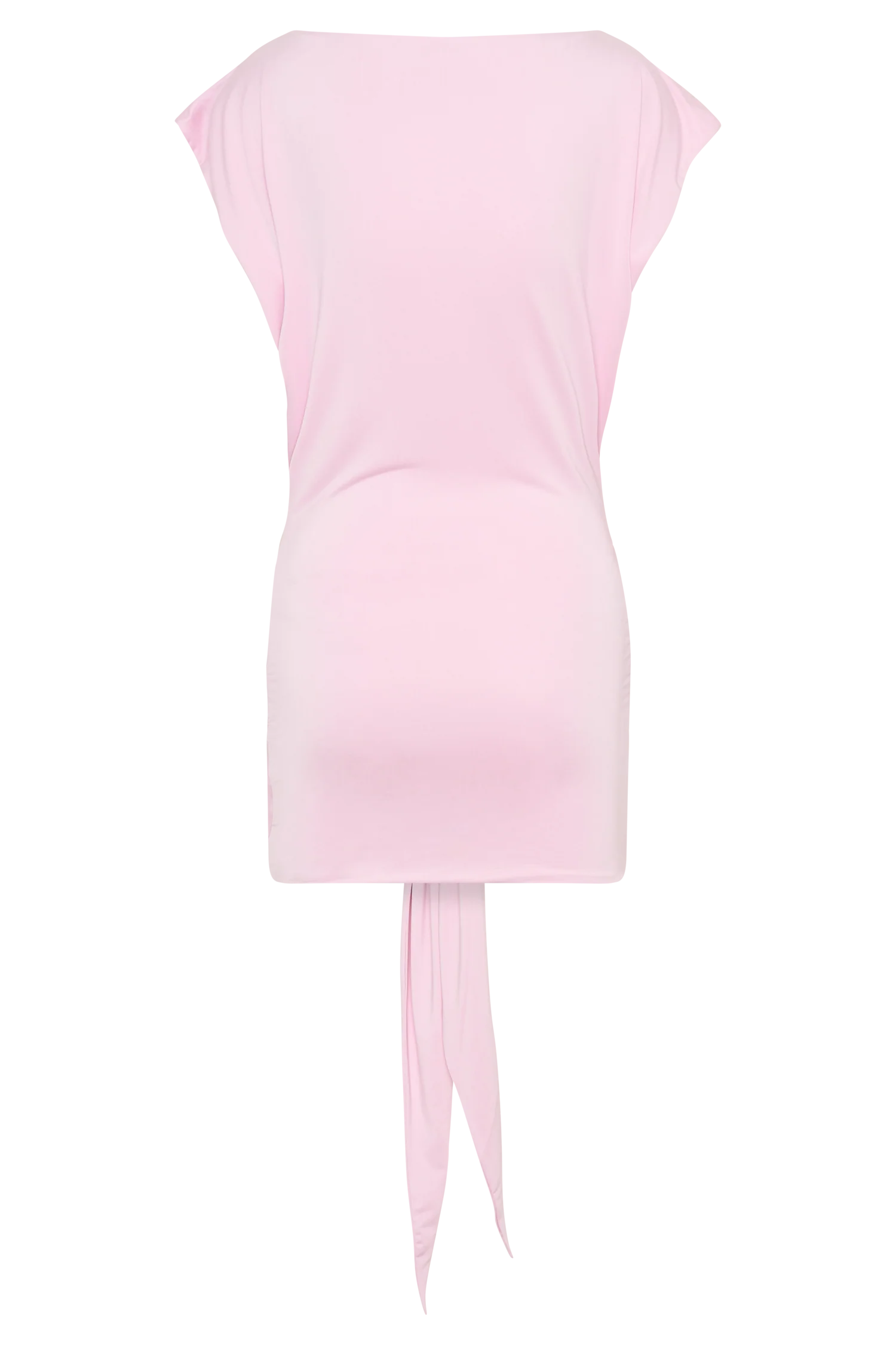 Maiara Shortsleeve Slinky Tie Mini Dress - Pink