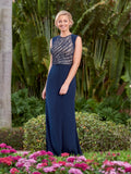 Crepe and Beaded Lace Gown