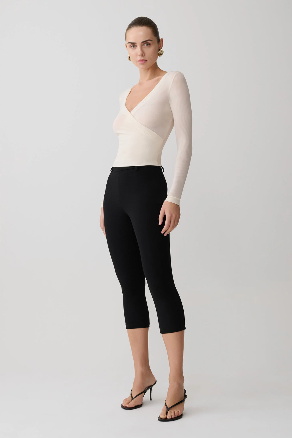 Lumi Long Sleeve Mesh Top - Bone