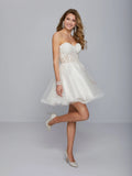 Glitter Tulle Floral A-Line Short Dress