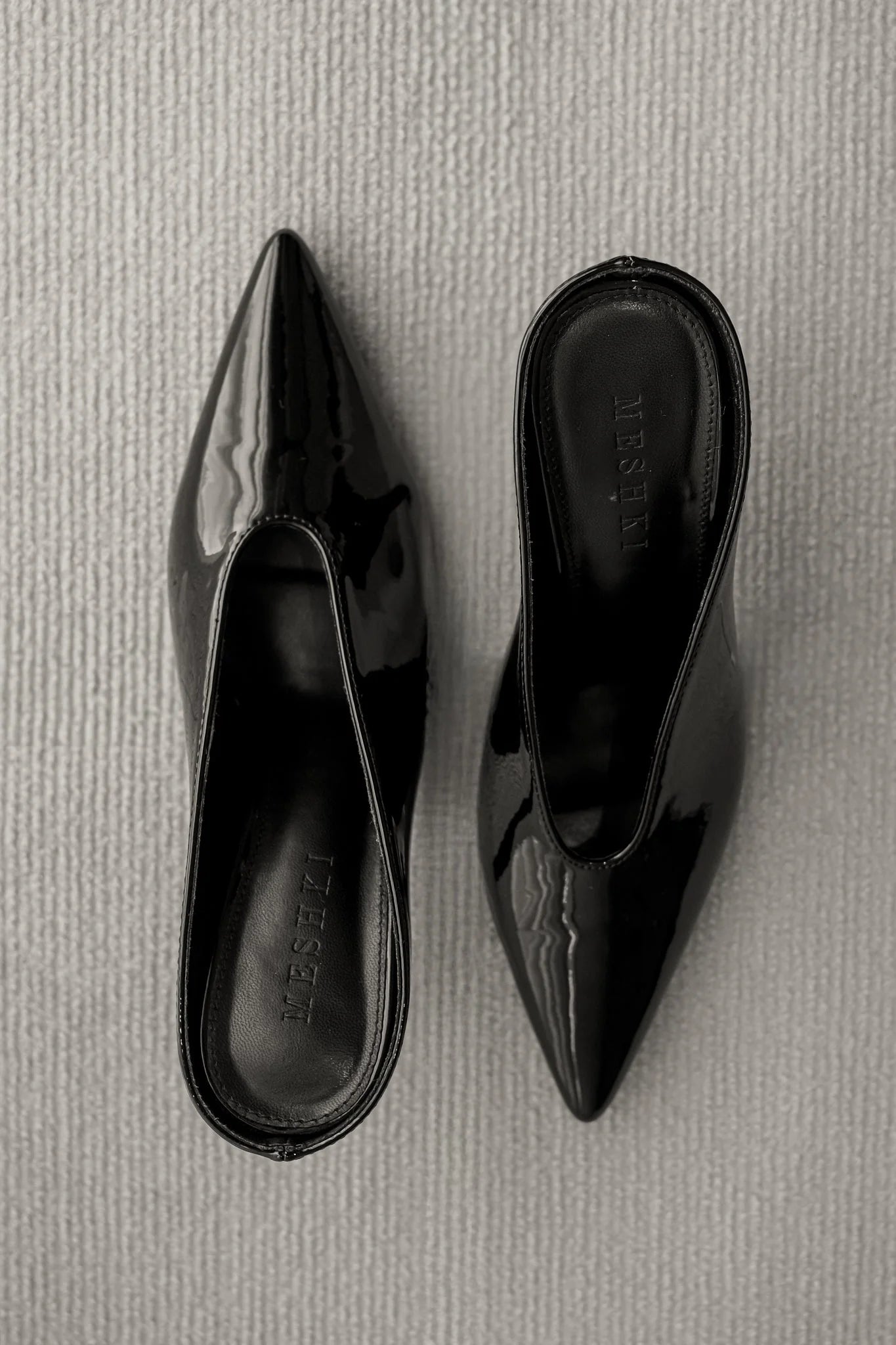 Emerson Patent Faux Leather Point Heel - Black