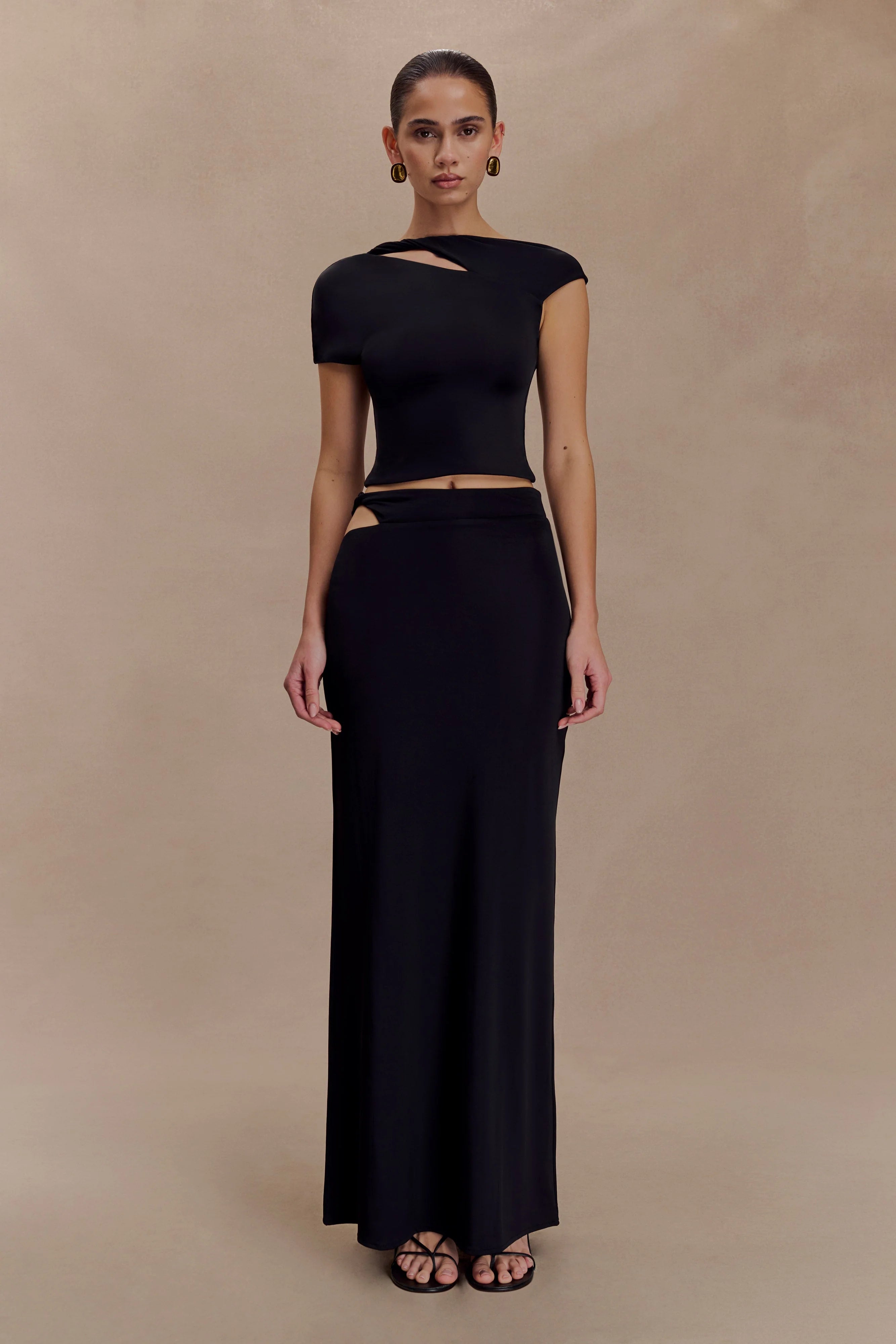 Haven Slinky Twist Top - Black