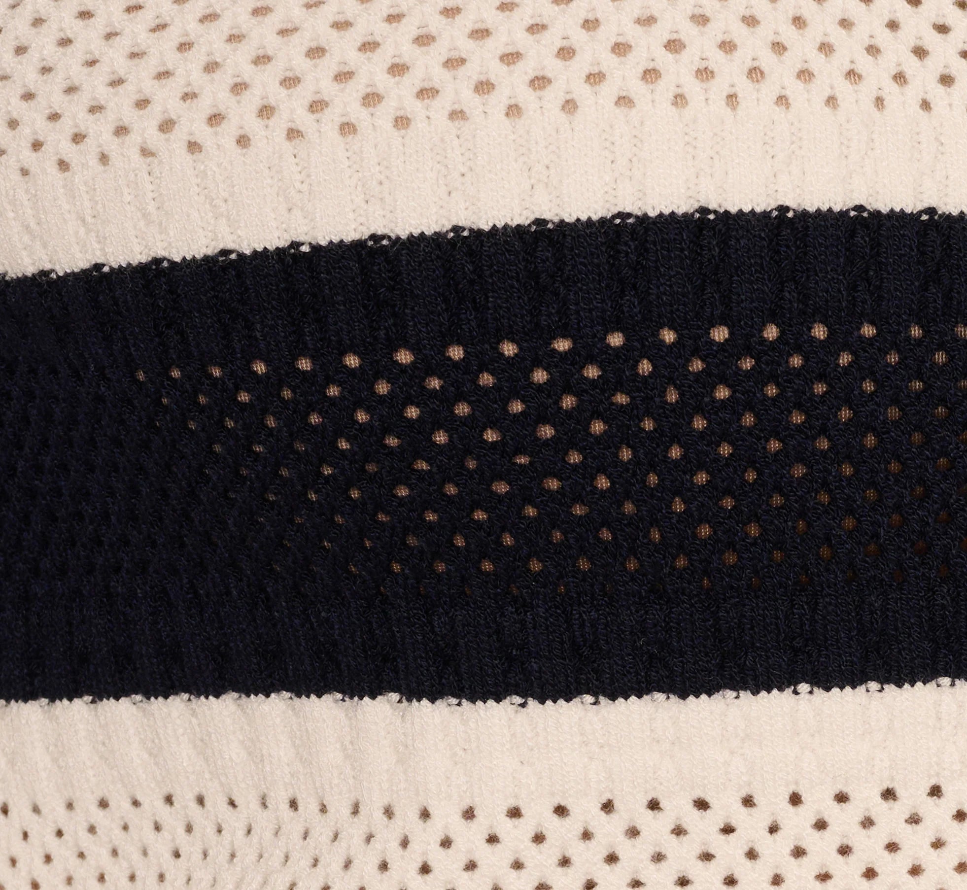 Striped Open Knit Sailor Collar Cardigan In Blue Moon Ivory