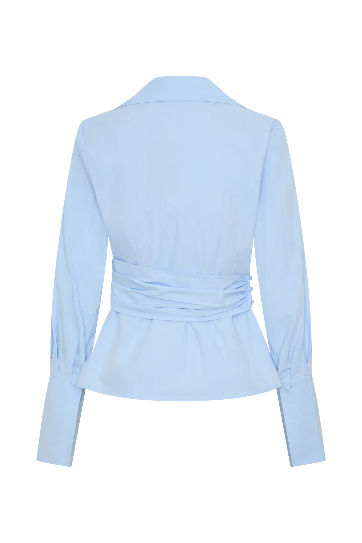 Eugenia Wrap Cotton Shirt - Blue