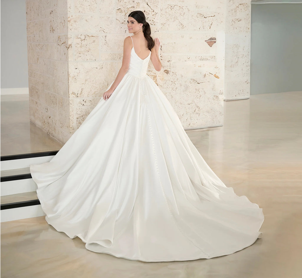 Satin Ball Gown In Ivory