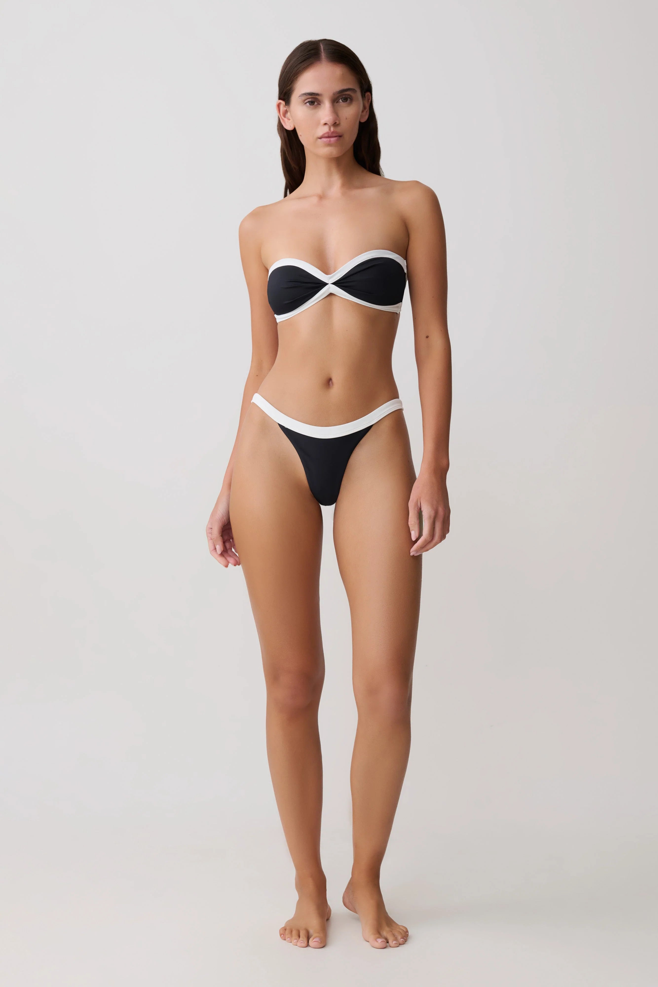 Briar Strapless Bikini Top - Black/White
