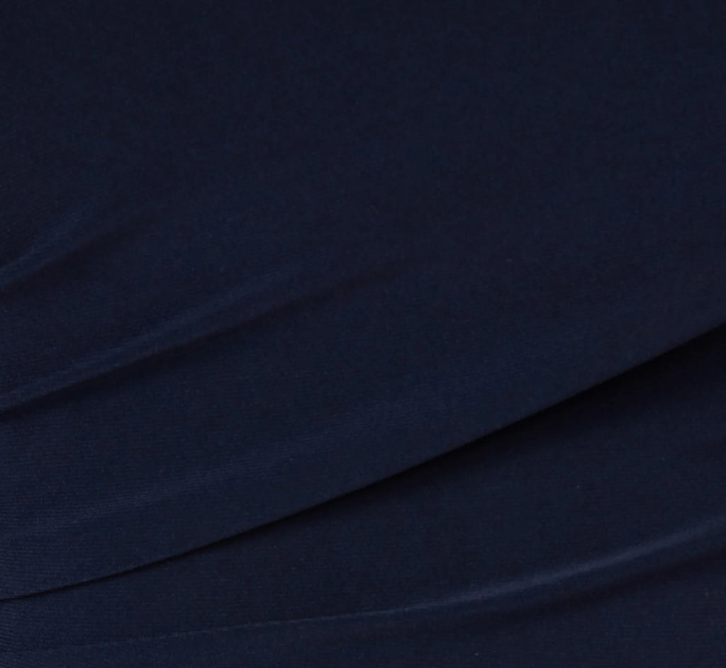 Wide Leg Shirred Jersey Jumpsuit With Beaded Strap In Midnight