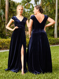 Ruched Velvet Gown