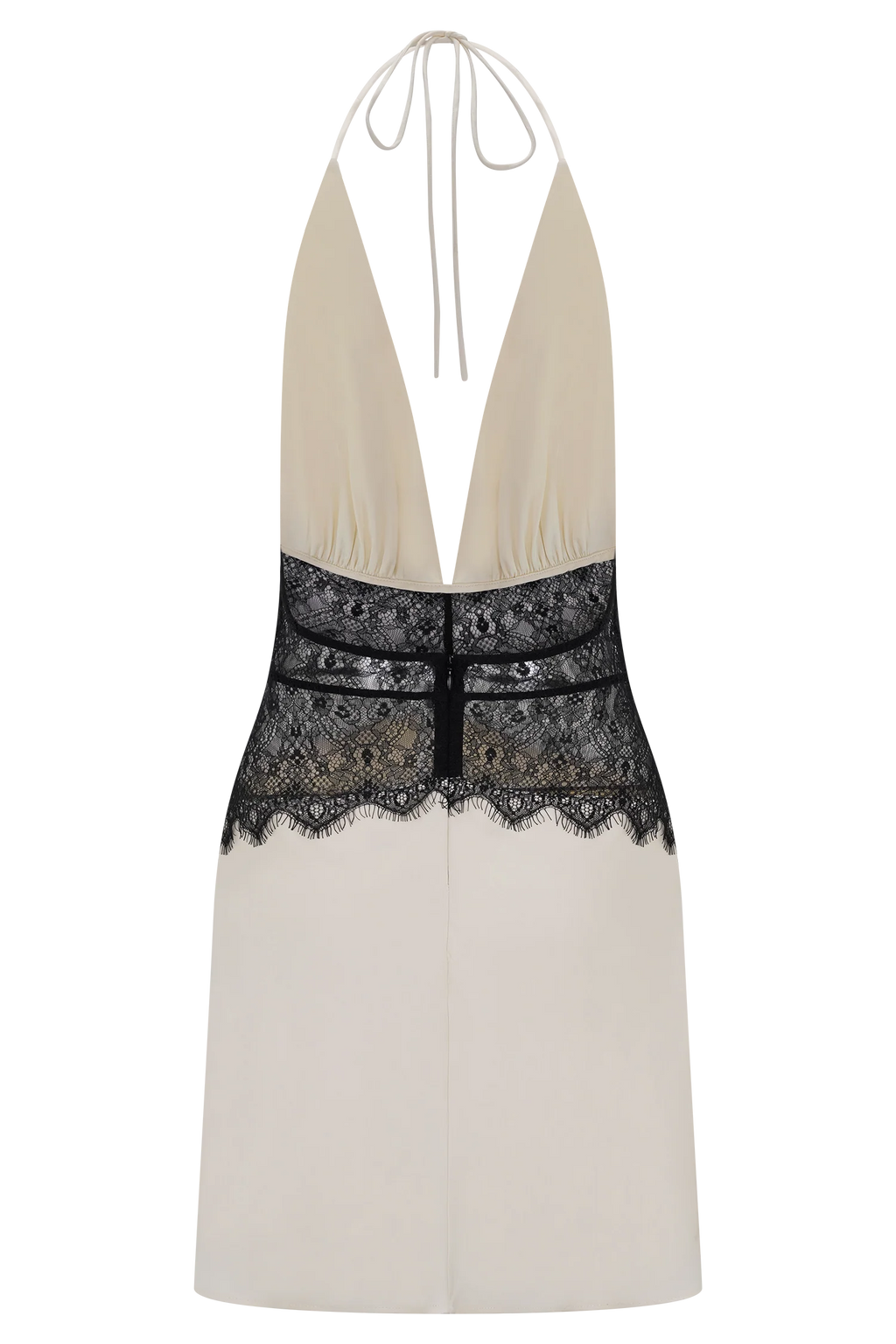 Dinah Lace And Satin Mini Dress - Black/Ivory
