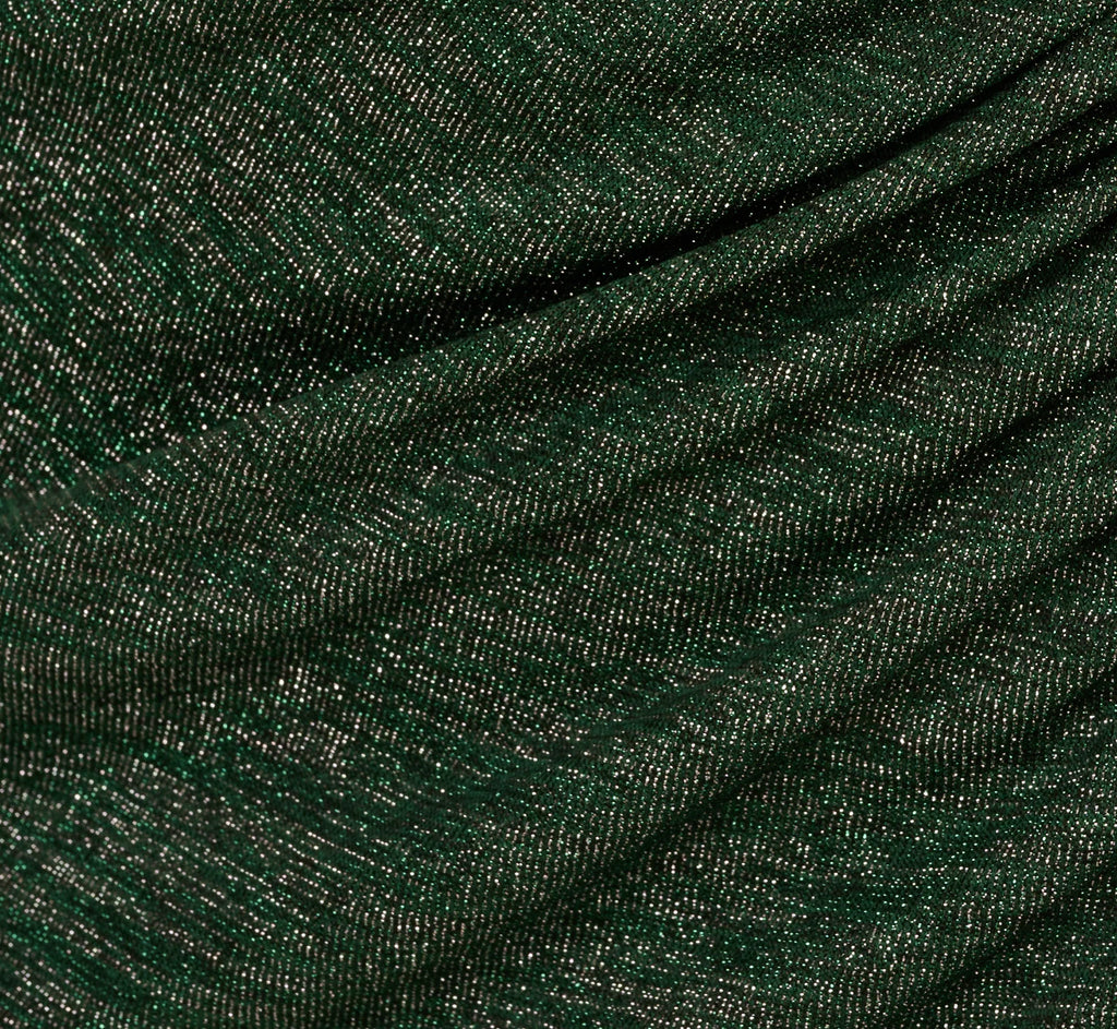 Sleeveless Metallic Knit Asymmetrical Dress In Jungle