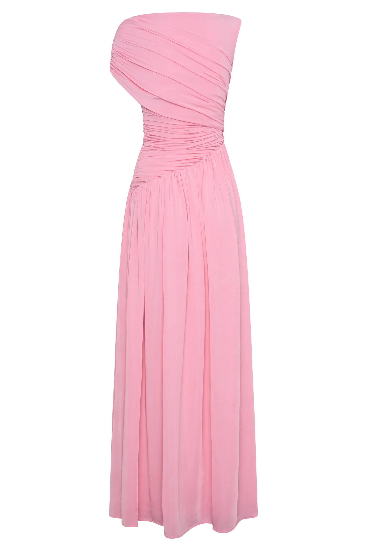 Ayeshya Slinky Asymmetric Maxi Dress - Candy Pink