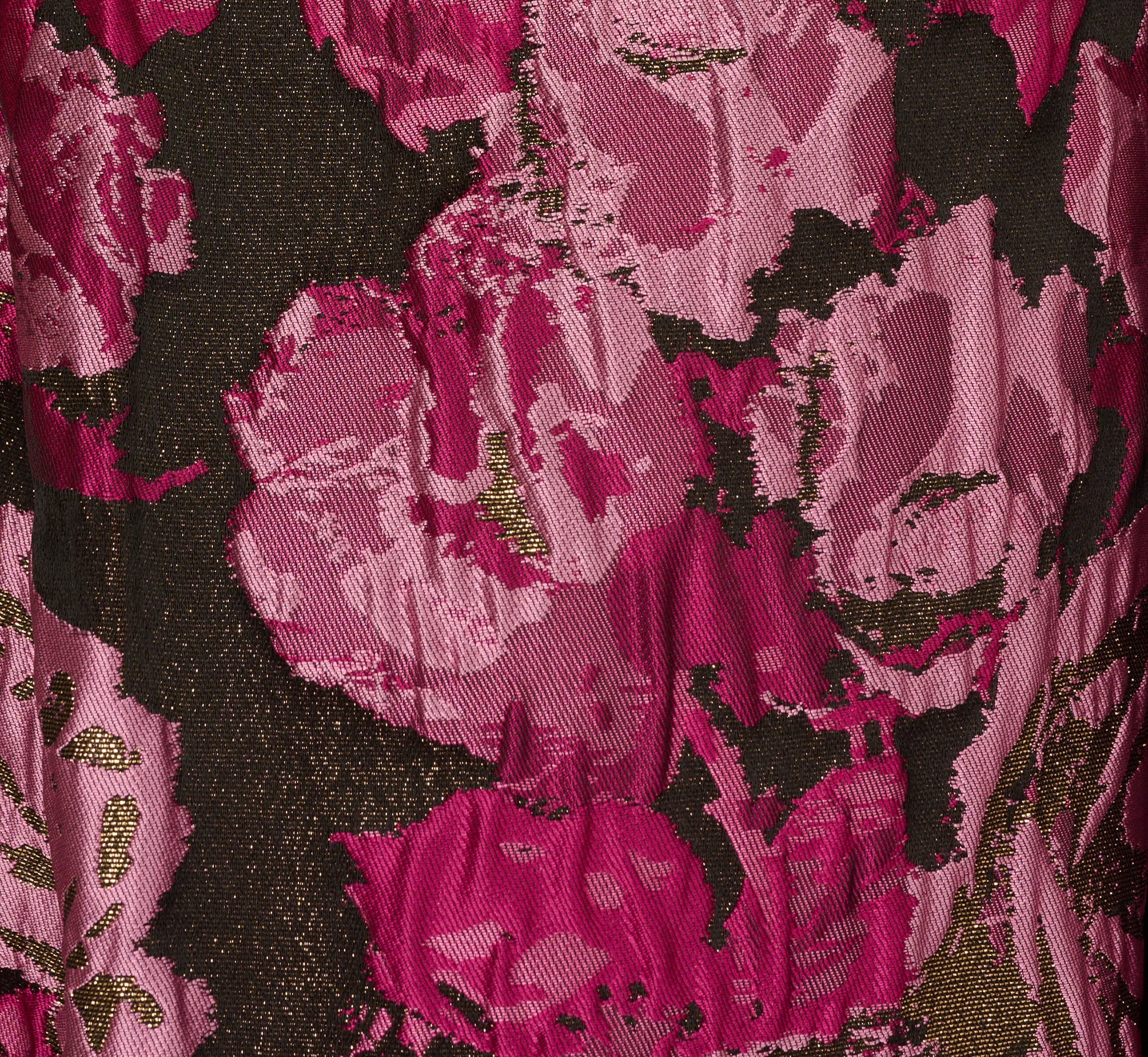 Rose Jacquard Envelope Back Dress In Pink Black Multi