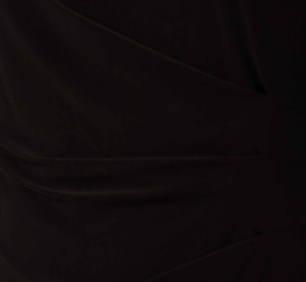 Plus Size Draped Jersey Short Sheath Dress With Bell Cuffs In Black