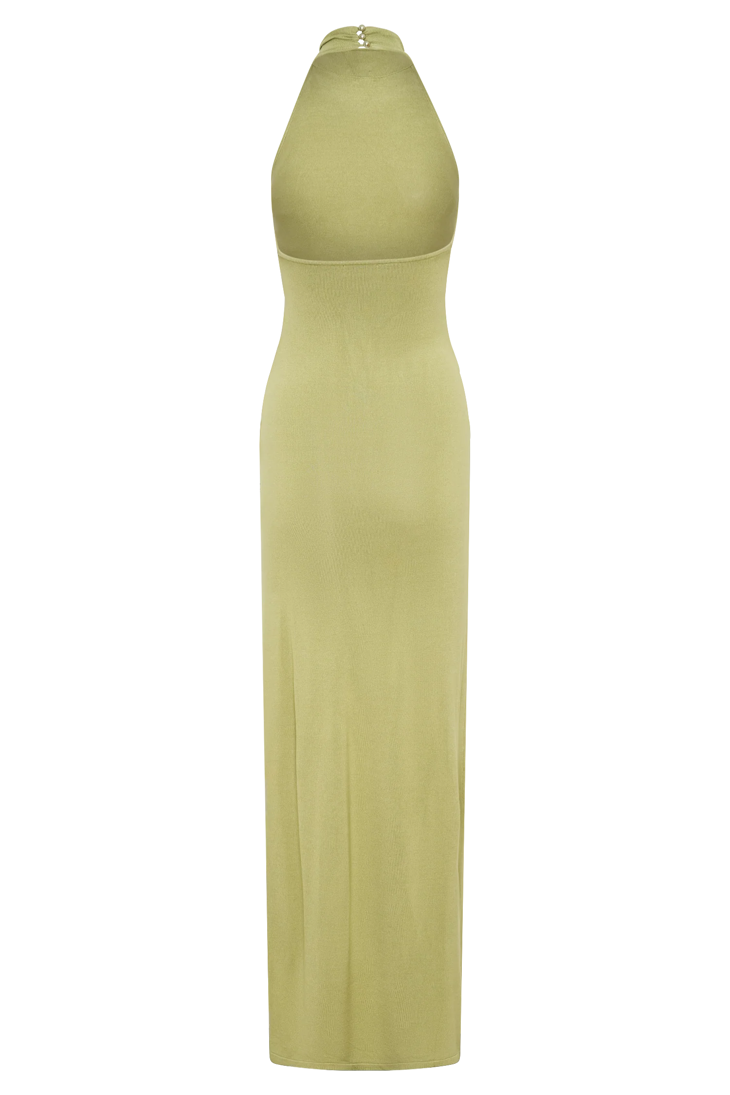 Cindylou Halter Knit Maxi Dress - Light Olive
