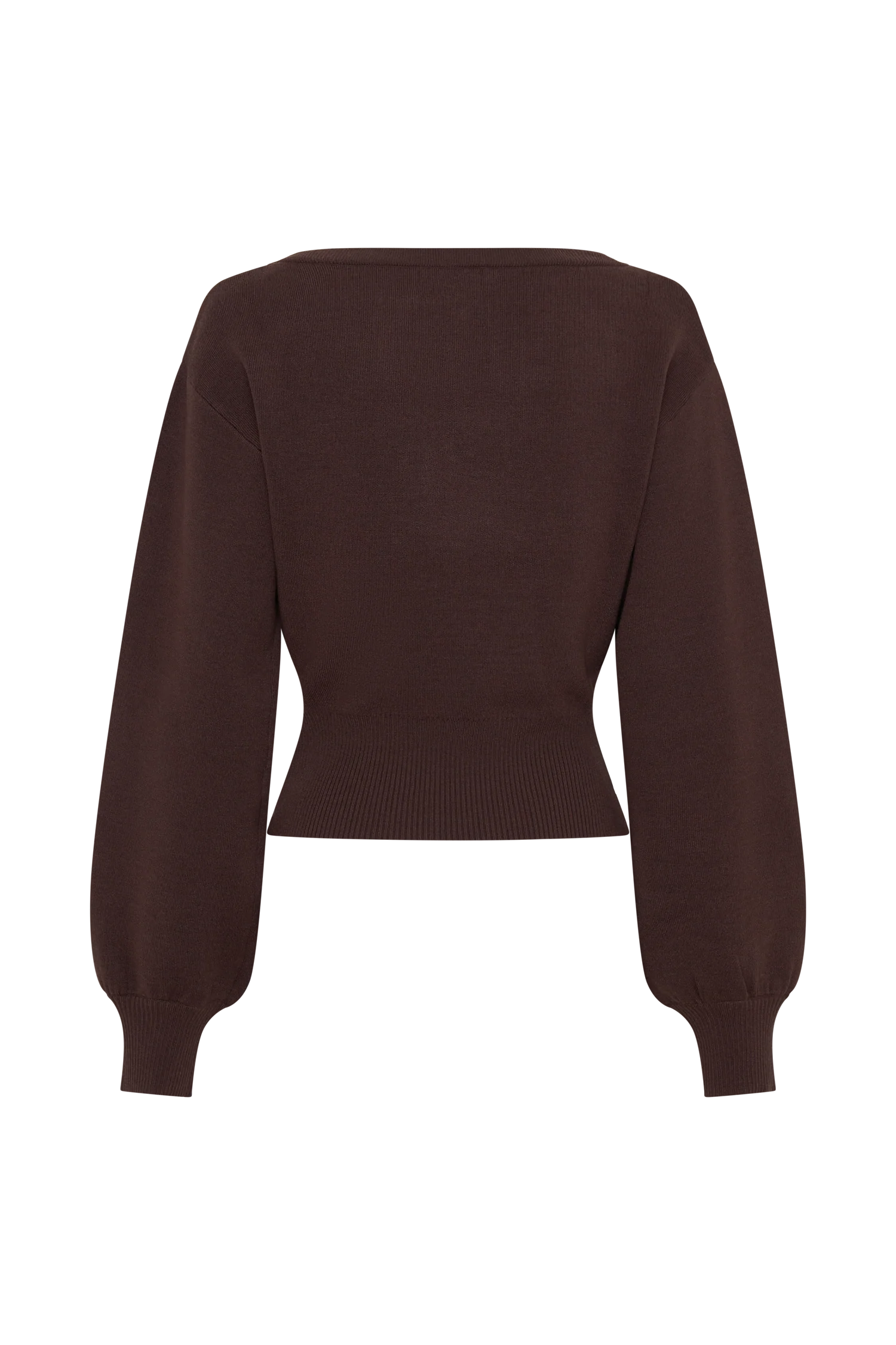 Mertyle Aysmetrical Knit Jumper - Deep Chocolate