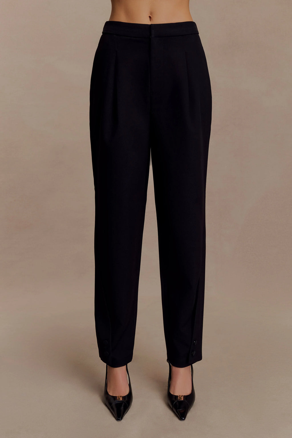 Olie Barrel Leg Suiting Pants - Black