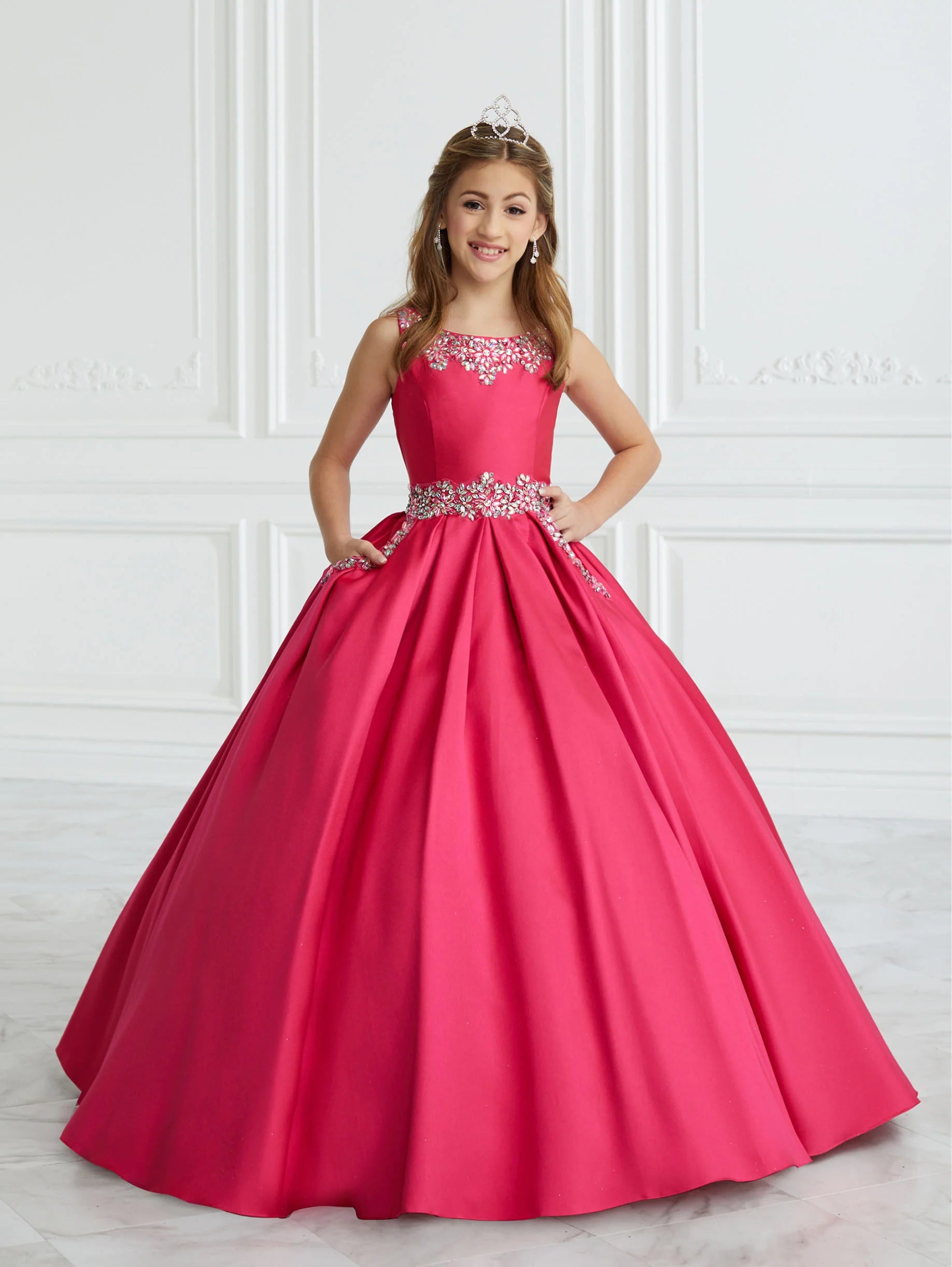 Hand-Beaded A-Line Mikado Gown