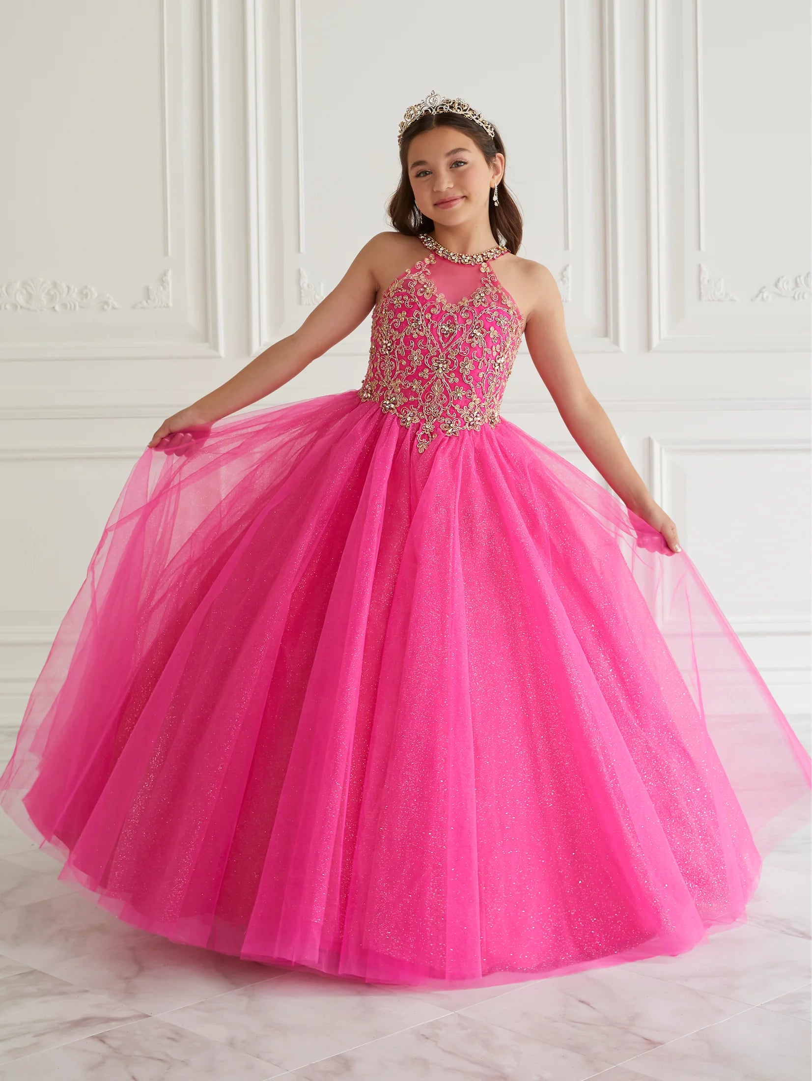 Tulle and Lace Halter Gown