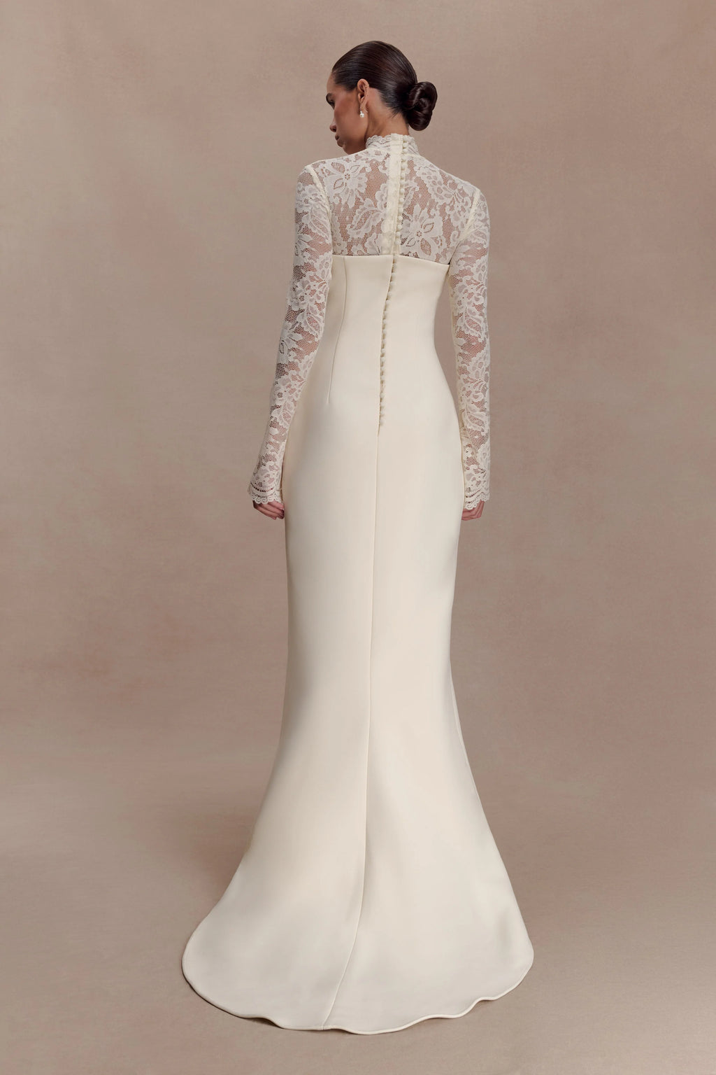 Aurelie Long Sleeve Lace Maxi Dress - Ivory