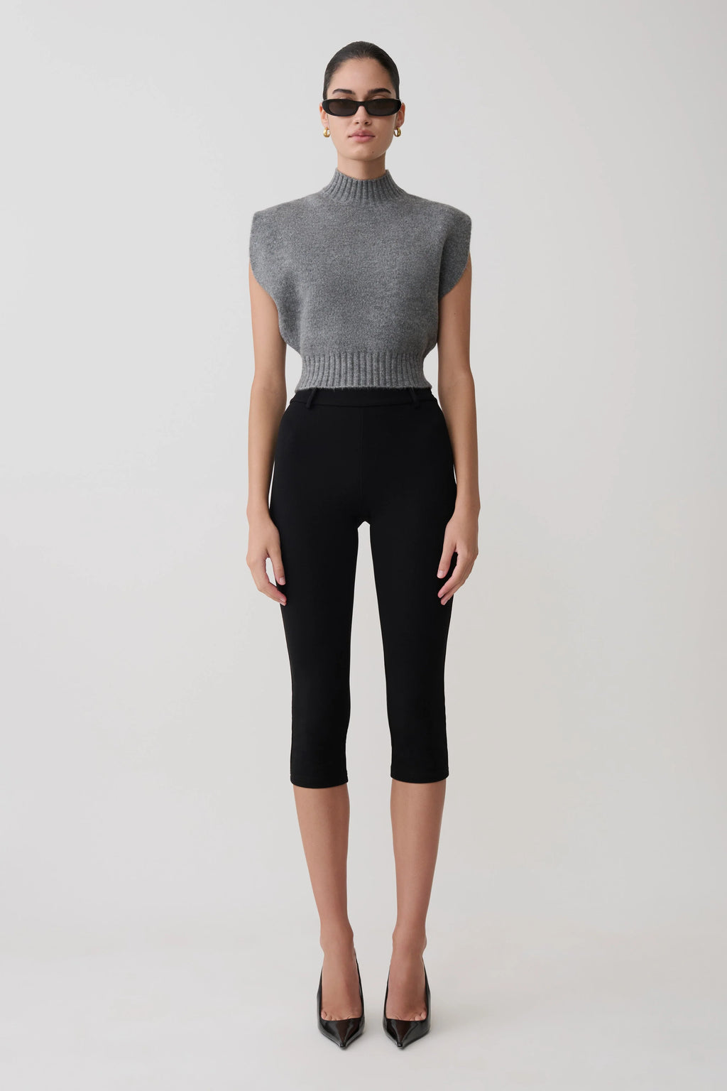 Niko Knit Oversized Top - Charcoal
