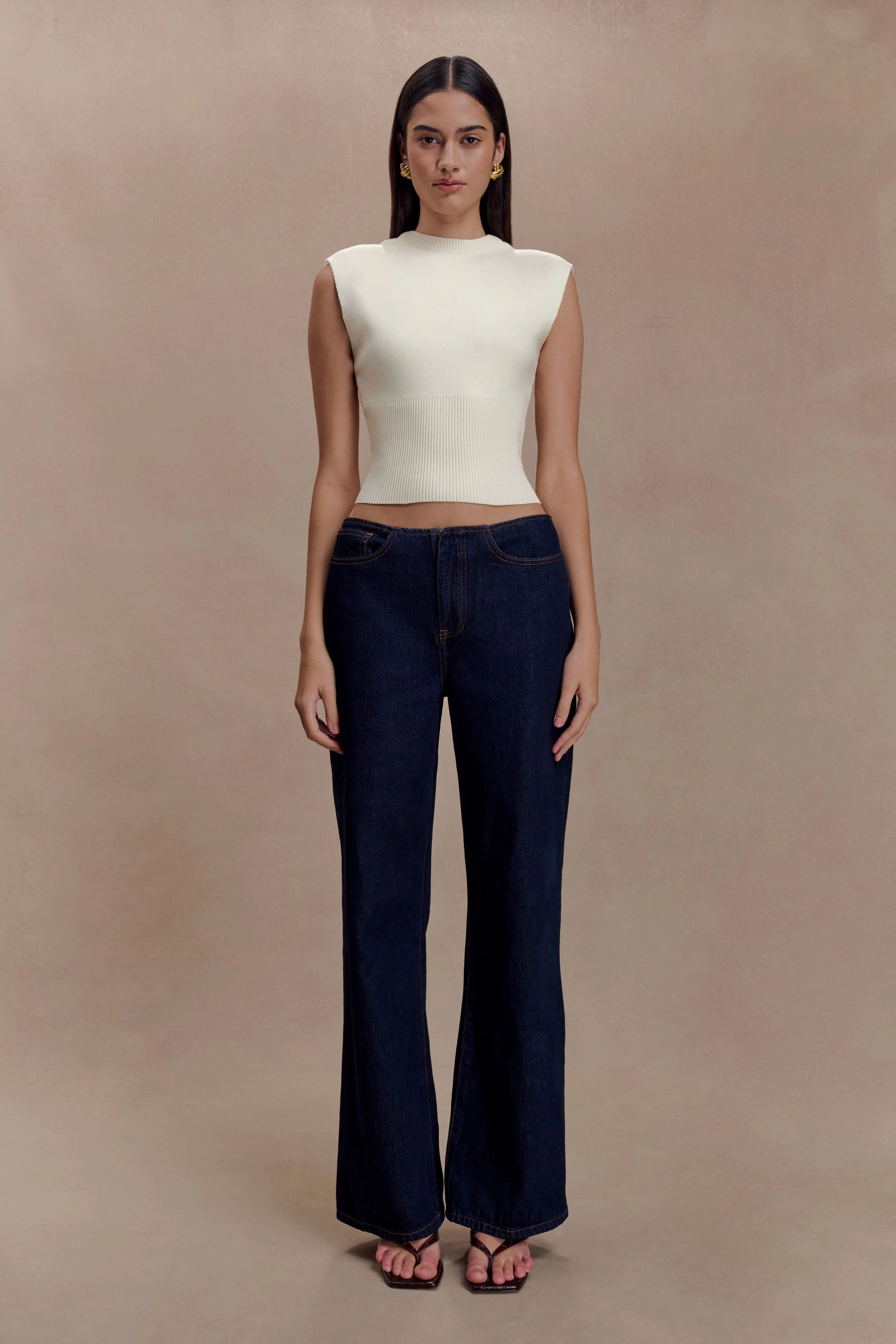 Sharpay Sleeveless Knit Top - Ivory