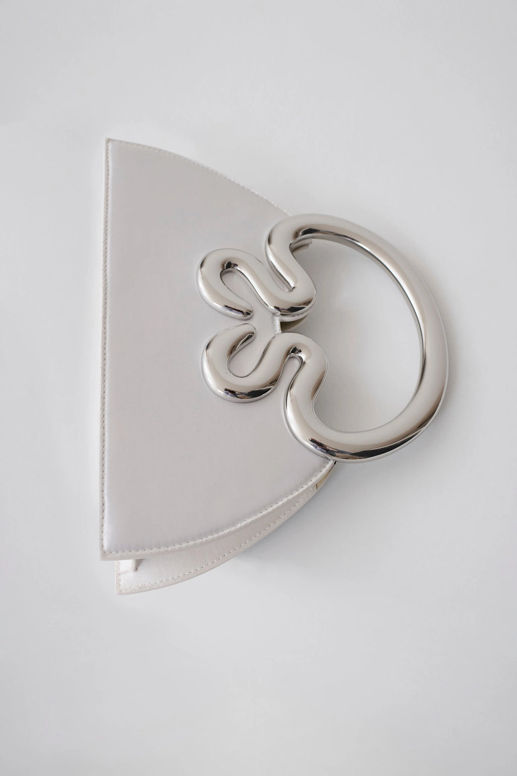 Elianne Satin Frame Clutch Bag - White