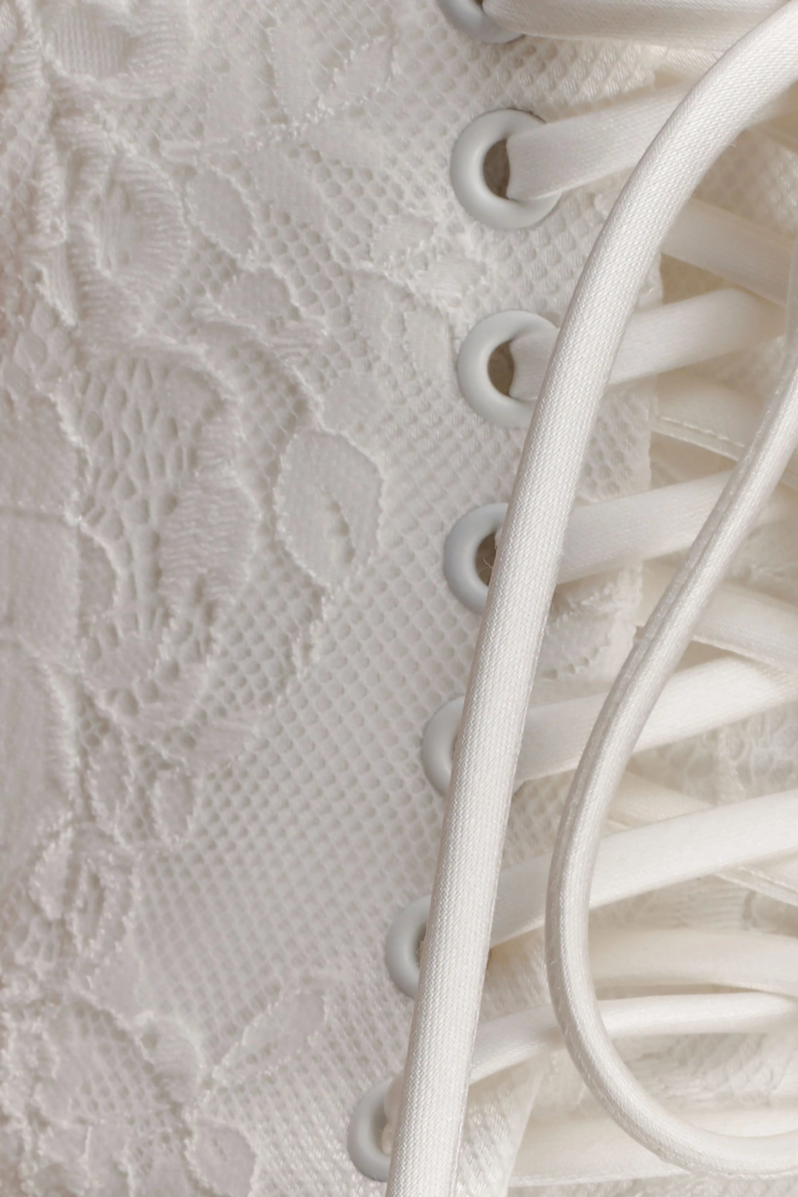 Camille Beaded Satin And Lace Corset Top - Ivory