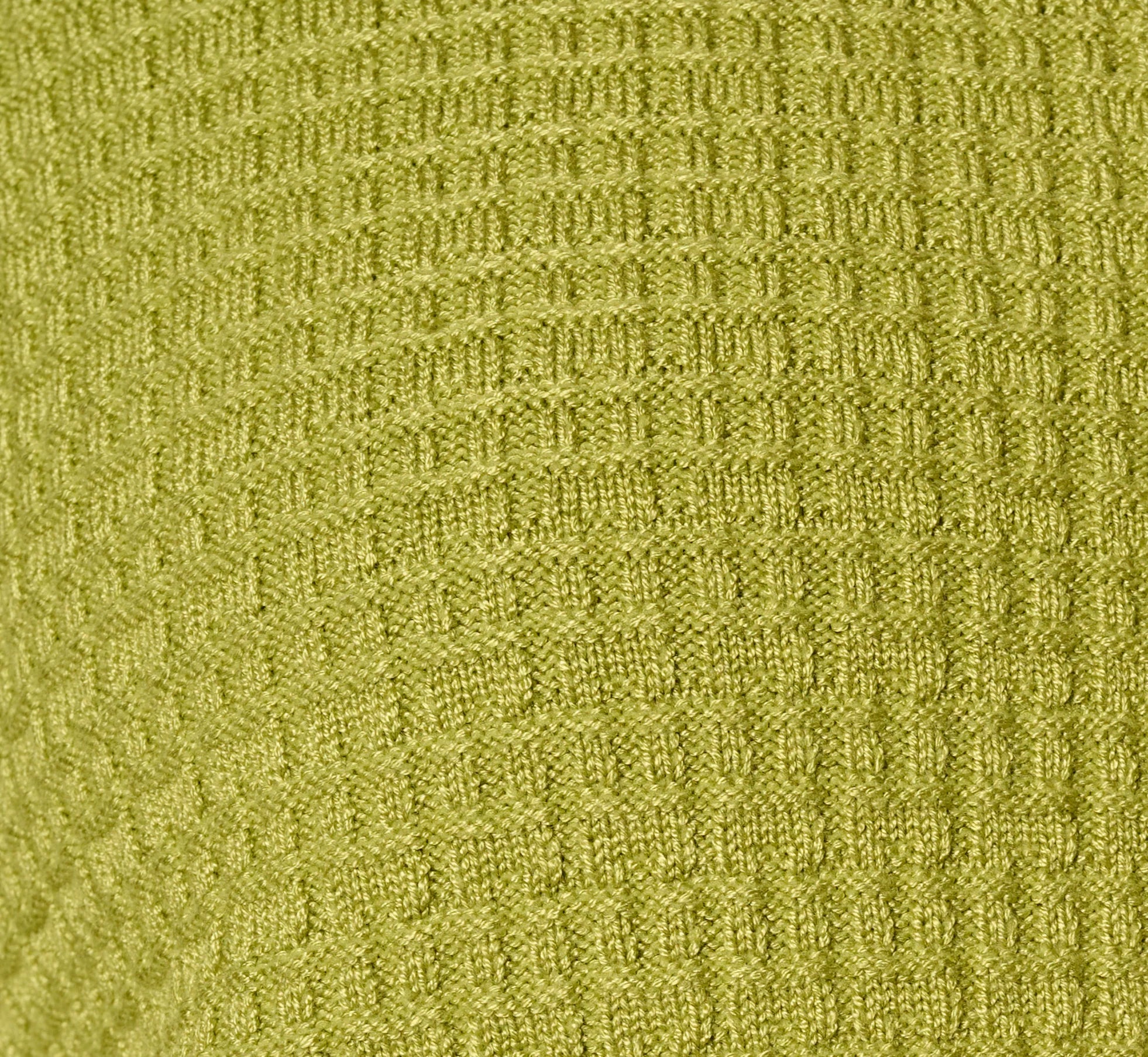 Waffle Knit Cardigan Sweater With Frayed Edges In Apple Green