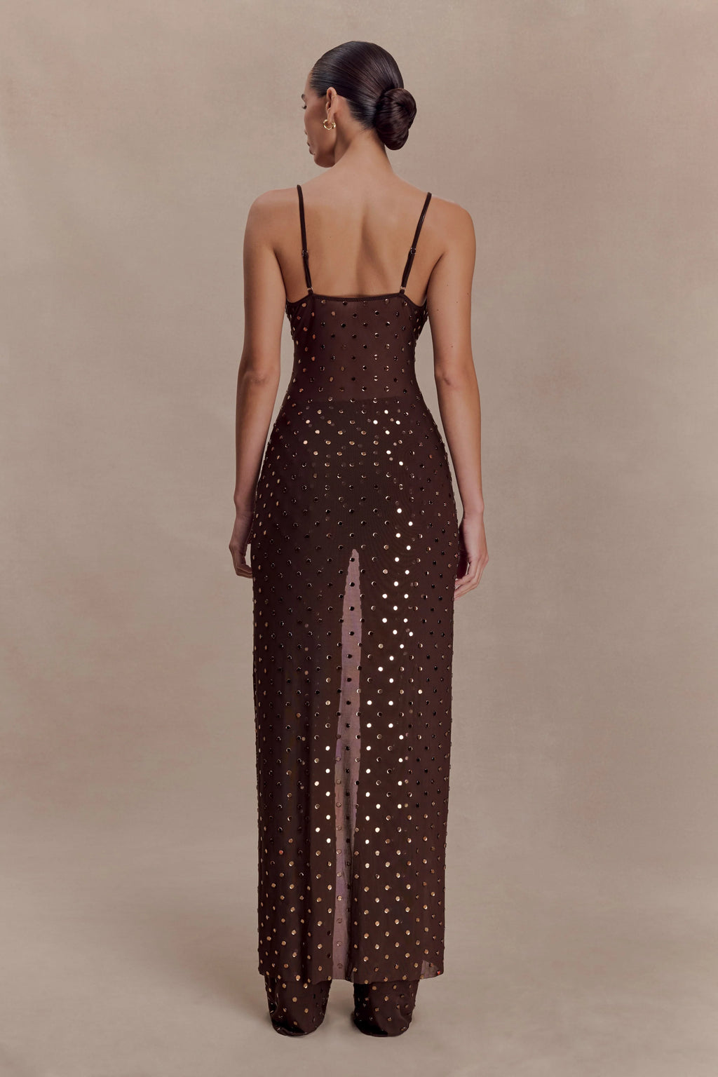 Jackie Longline Diamante Top - Chocolate