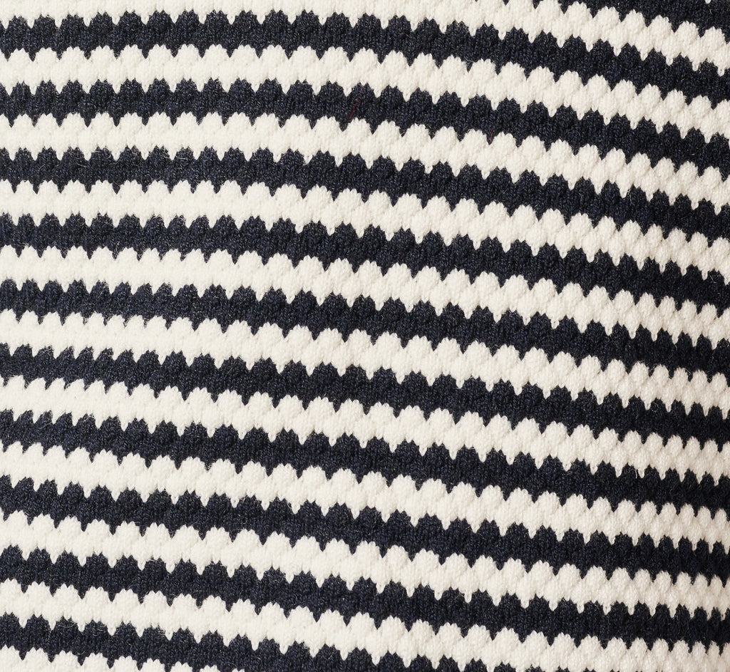 Short Sleeve Polo Collar Sweater In Blue Moon Ivory