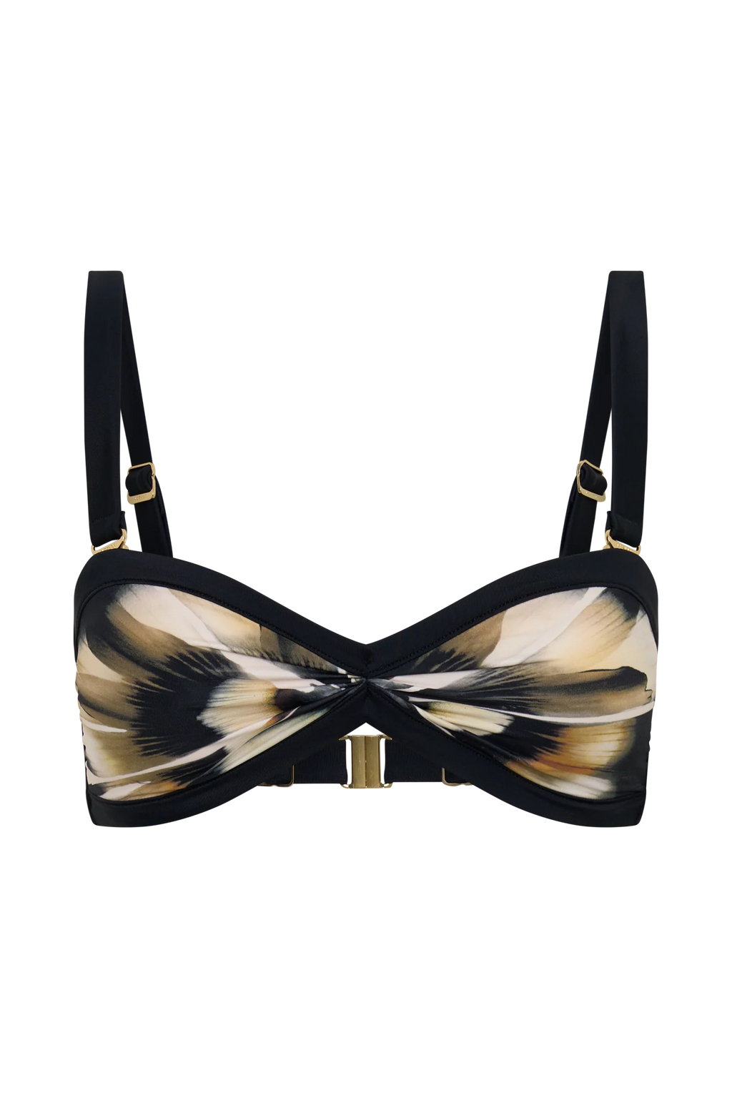 Briar Strapless Bikini Top- Ivory Oversized Floral Print