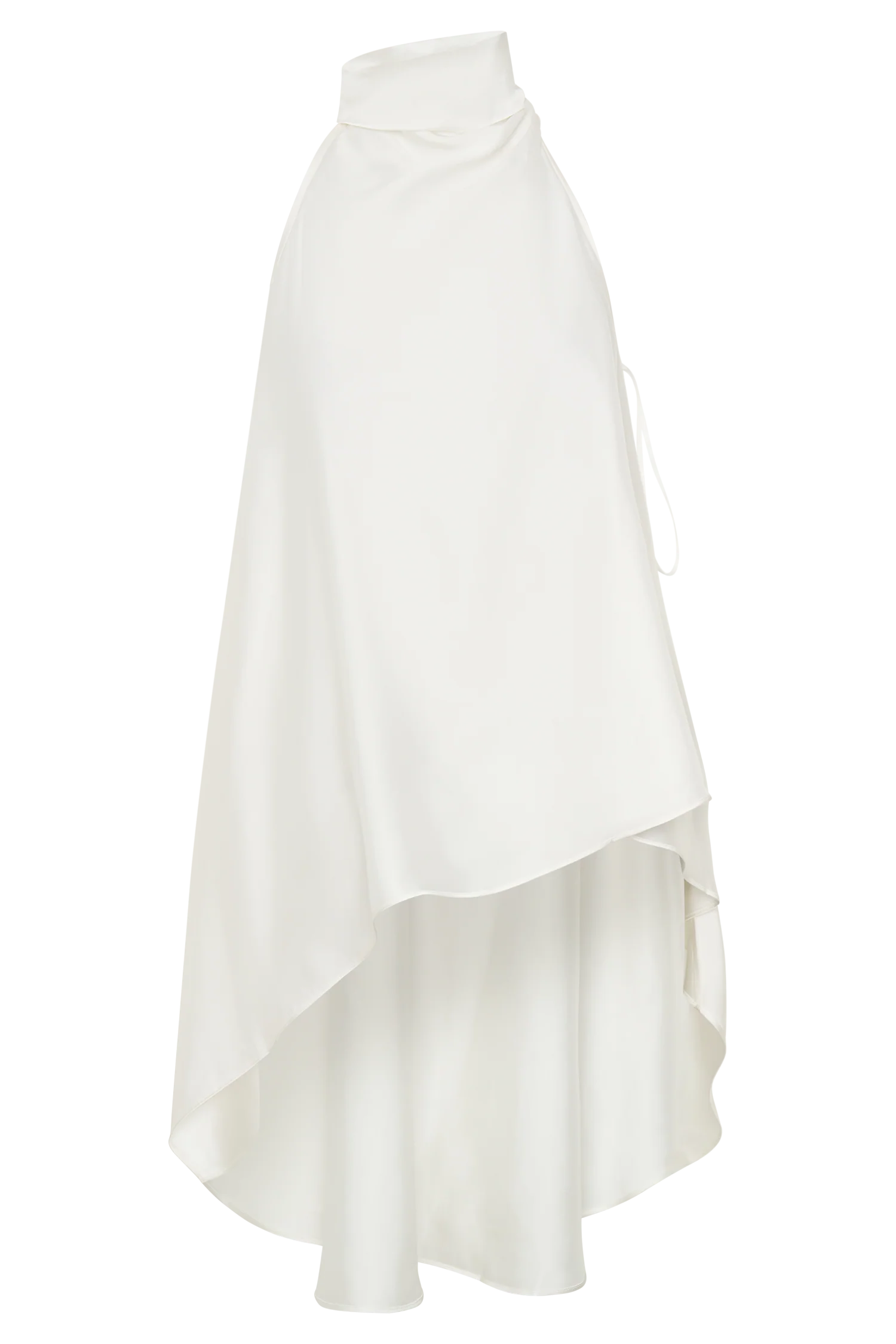 Sydney Asymmetrical Satin Halter Top - Ivory
