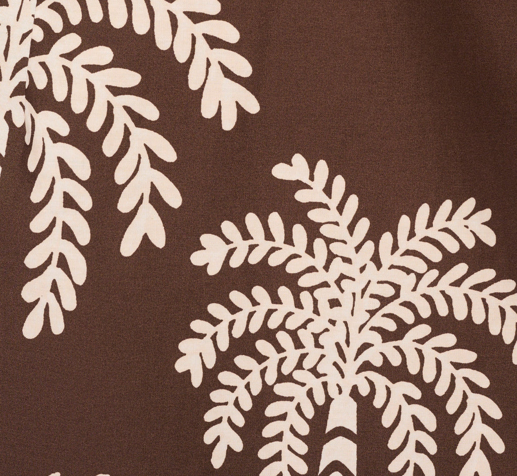 Sleeveless Bow Front Palm Tree Sundress In Brown Ivory