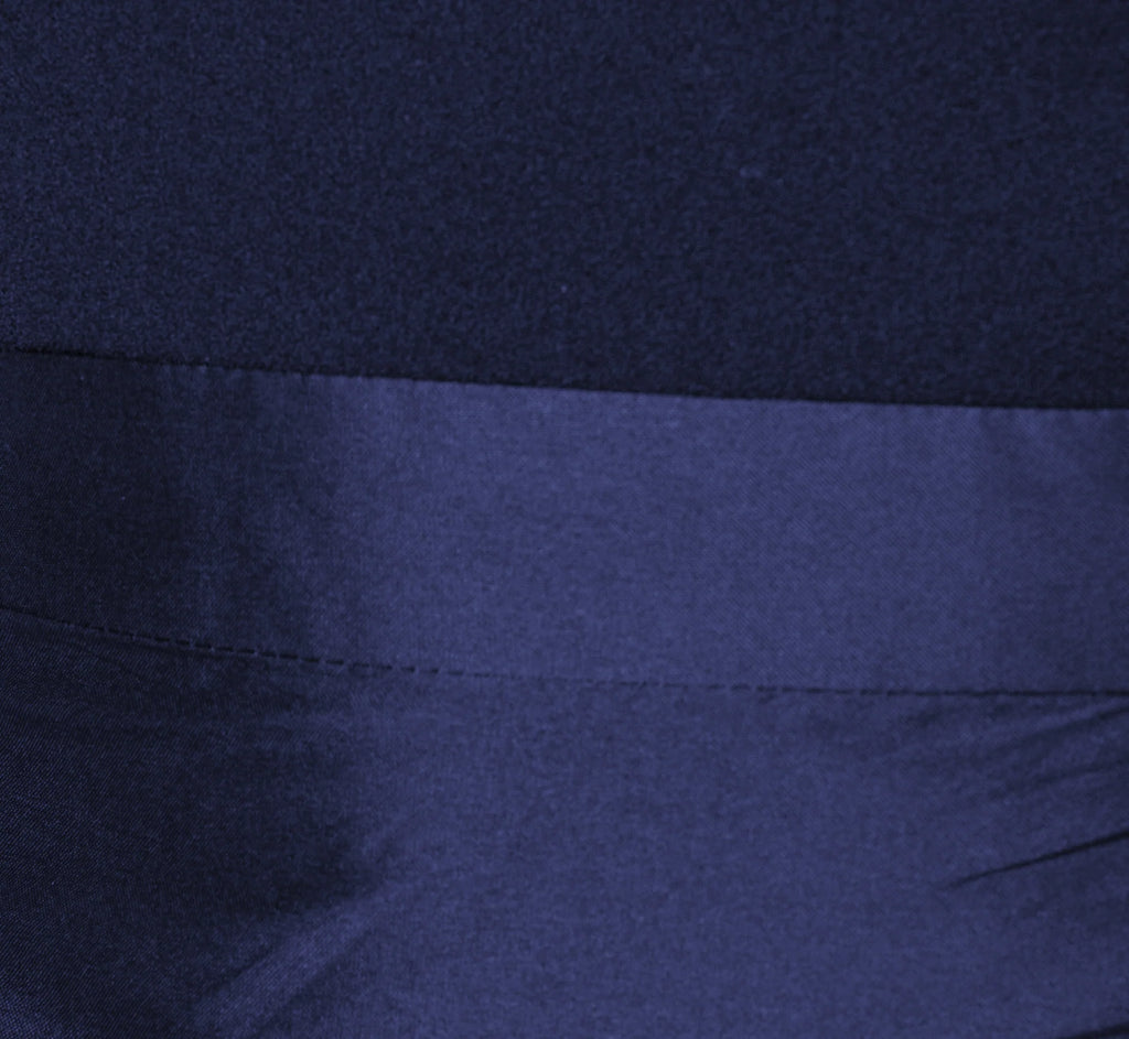 Crepe Combo Taffeta Dress In Light Navy