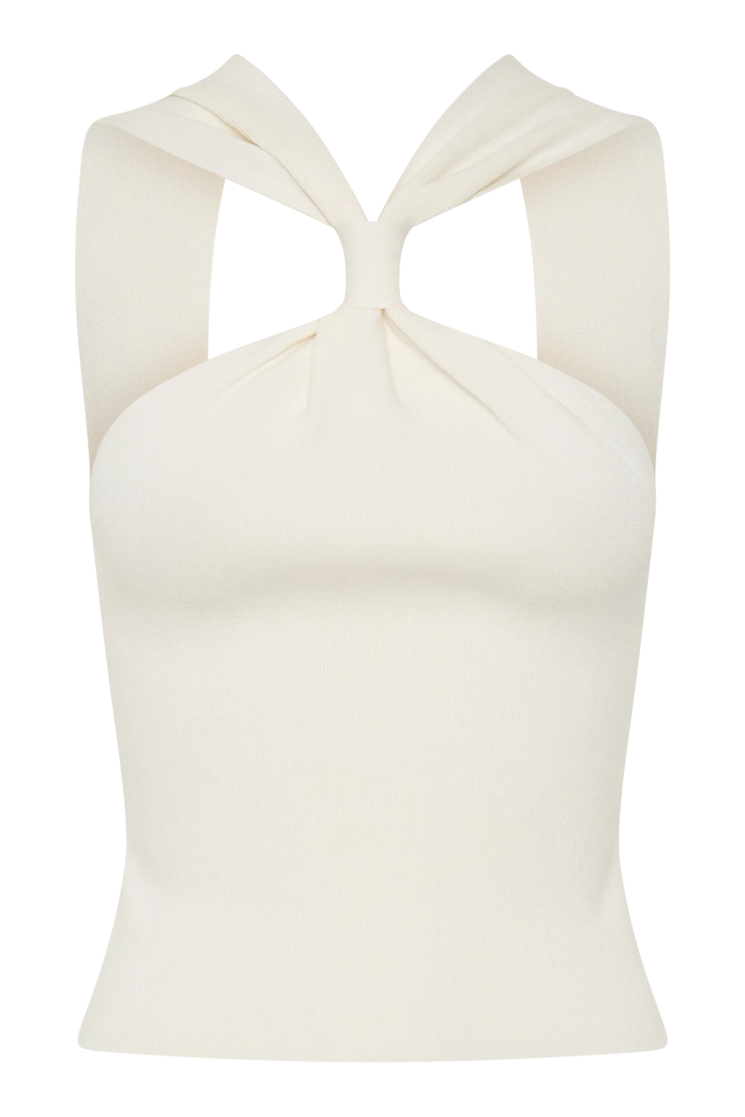 Angelika Twist Front Knit Top - Ivory