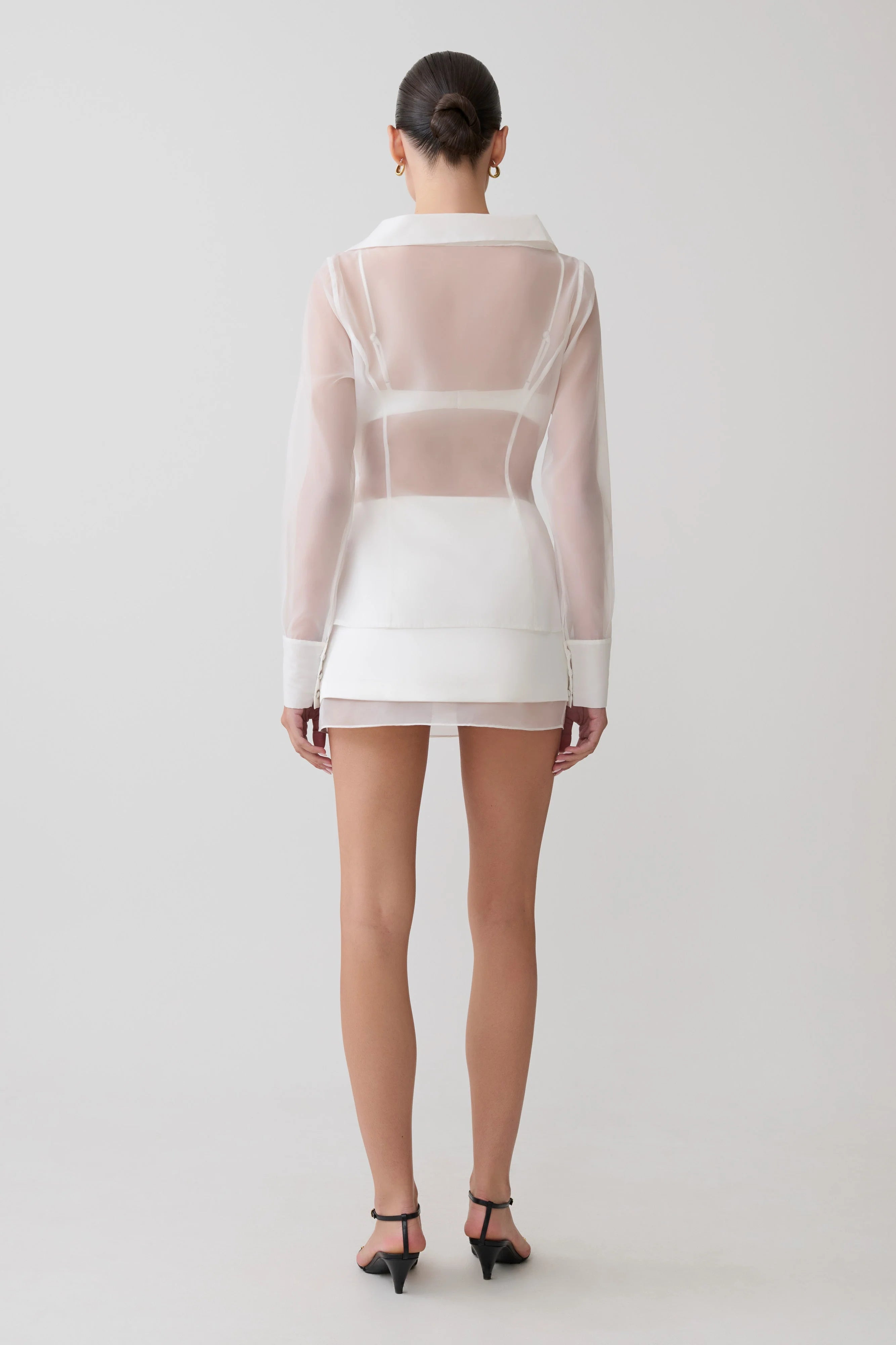 Frankie Satin Mini Skirt - White