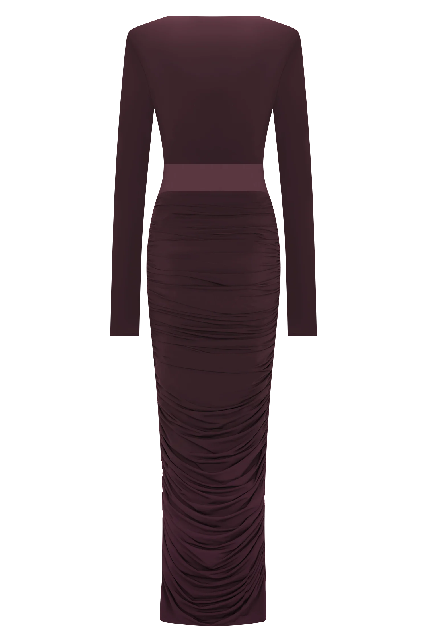Louanne Slinky Long Sleeve Maxi Dress - Burgundy