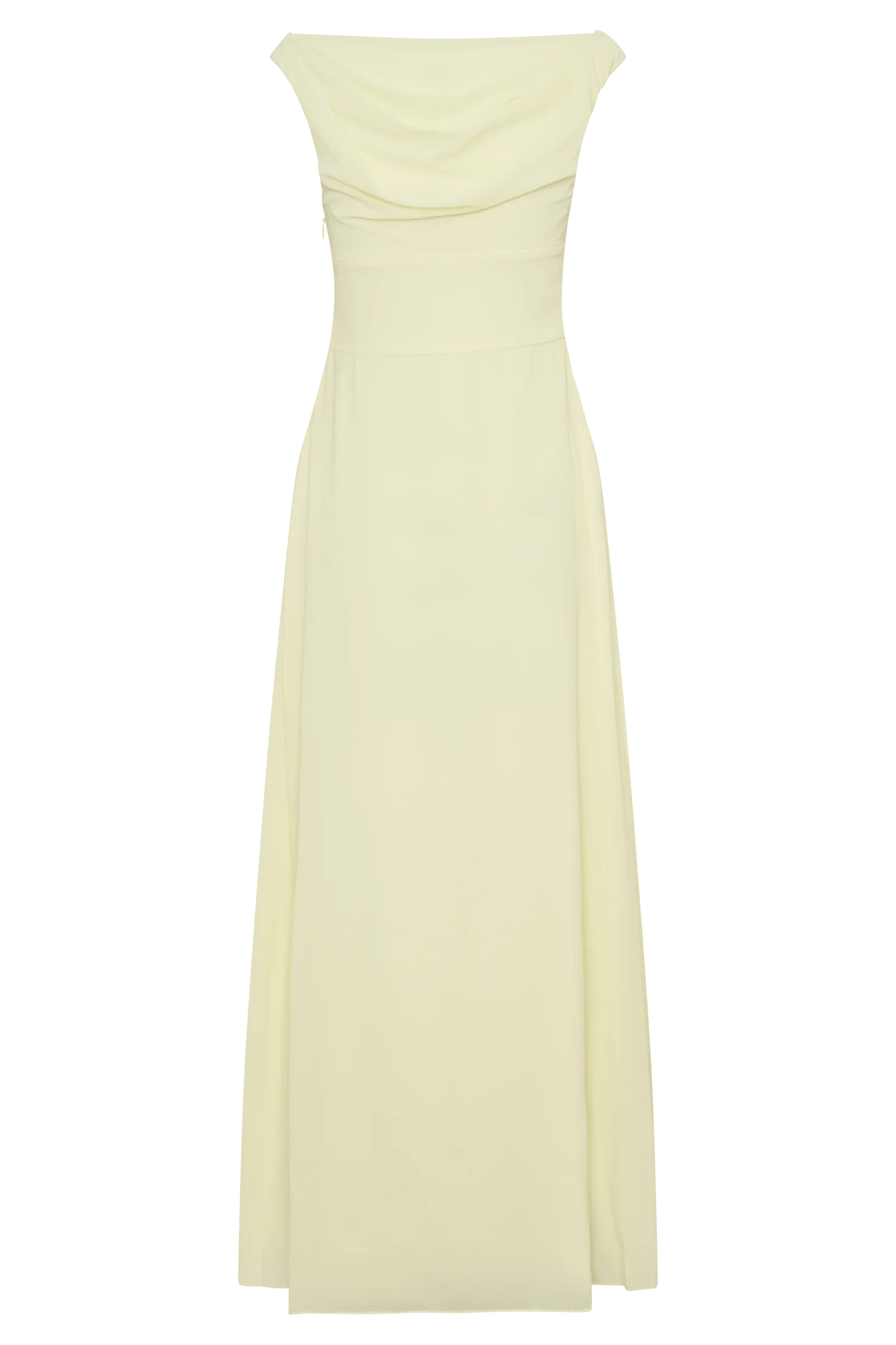 Mabel Off Shoulder Chiffon Maxi Dress - Lemon