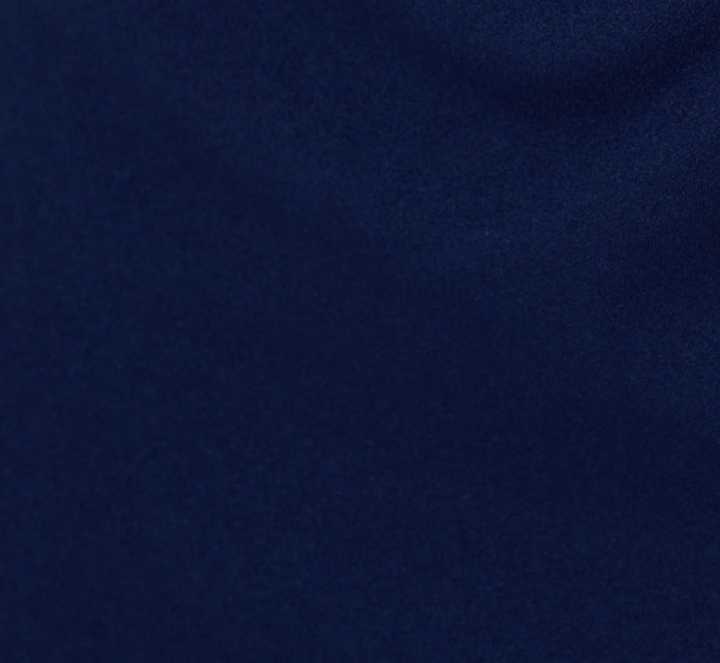 One Sleeve Sheath Dress With Bow Neckline In Navy Sateen