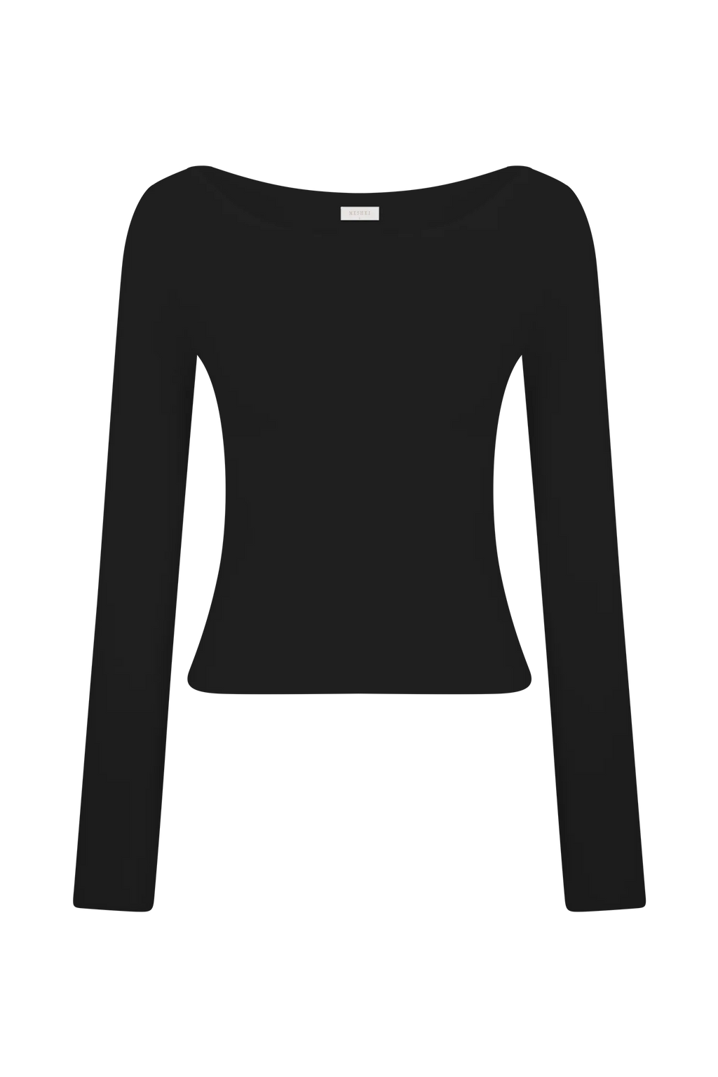 Paedyn Merino Wool Ribbed Long Sleeve Top - Black