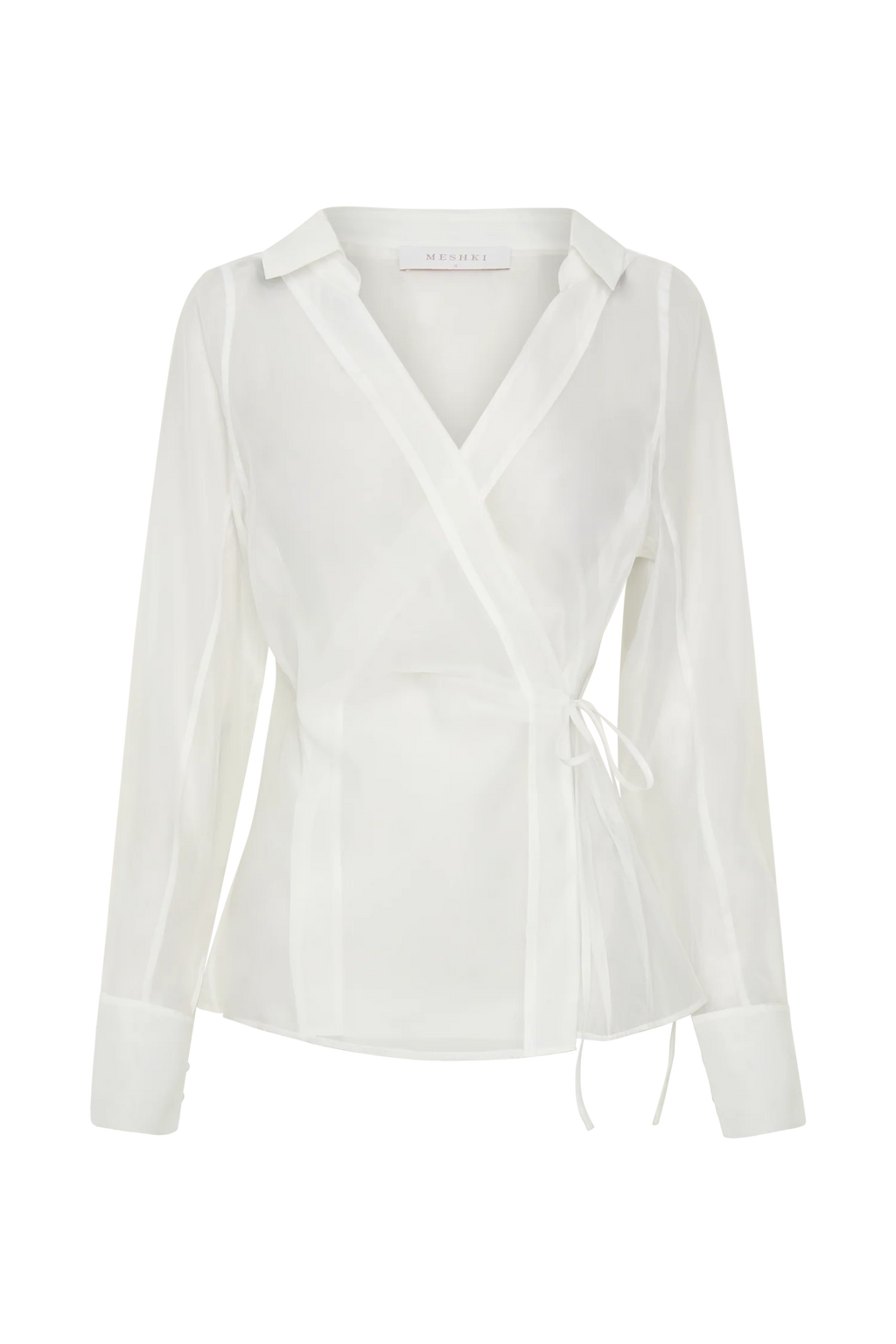 Frankie Organza Cross Over Shirt - White