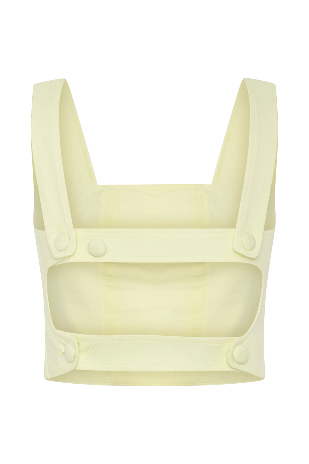 Josephine Crop Top With Open Back - Lemon