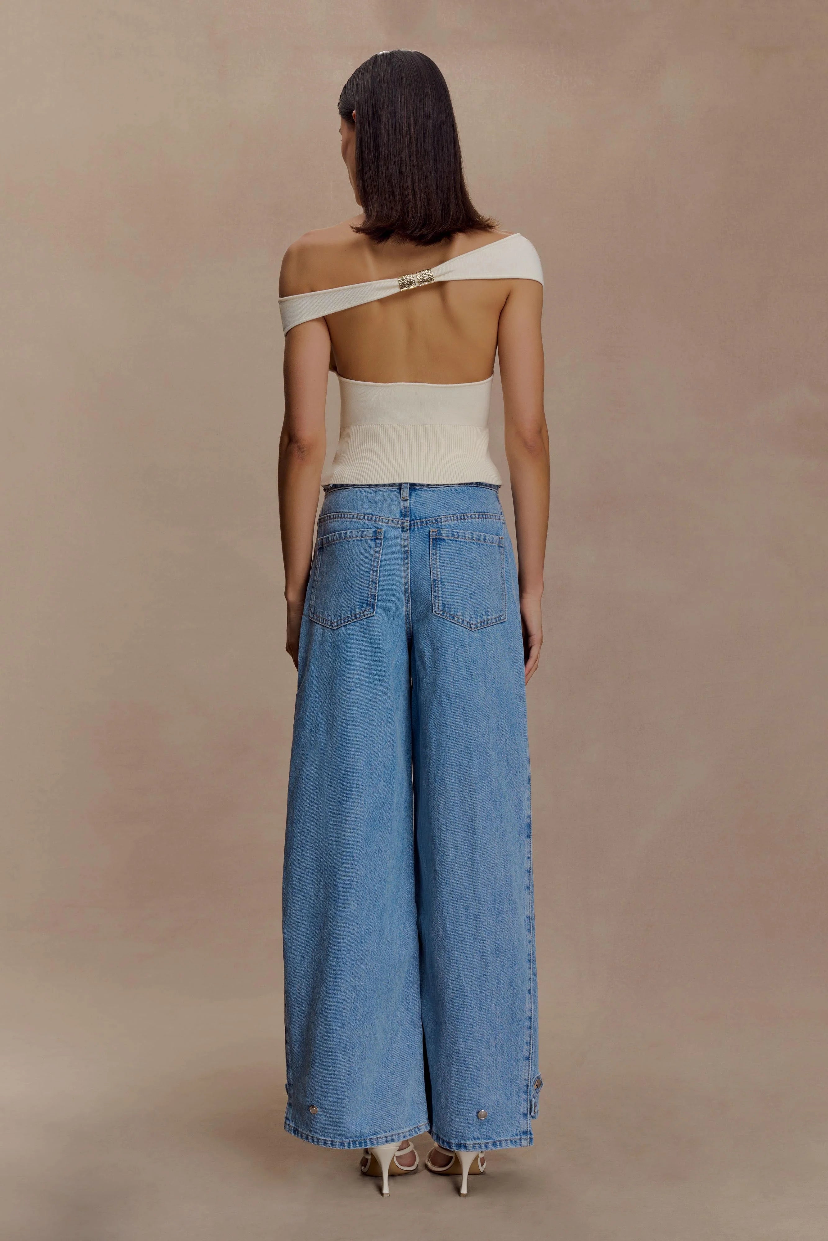 Carley Off Shoulder Knit Top - Ivory